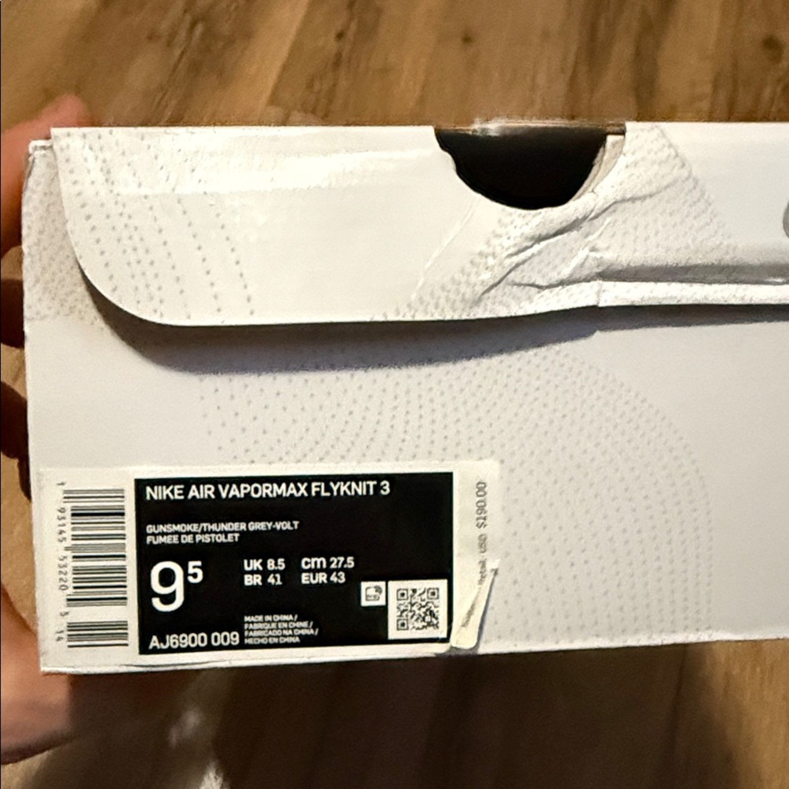 Nike 2019 Nike Air Vapormax Flyknit 3 Gunsmoke Thunder Grey Volt Size US 9.5 / EU 42-43 - 12 Thumbnail