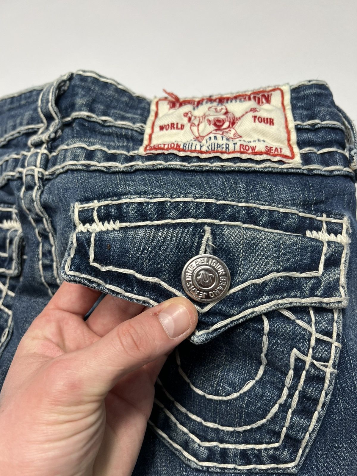 True Religion Vintage Y2K True Religion Billy Super Flare Low Rise Jeans Size 27" / US 4 / IT 40 - 5 Thumbnail