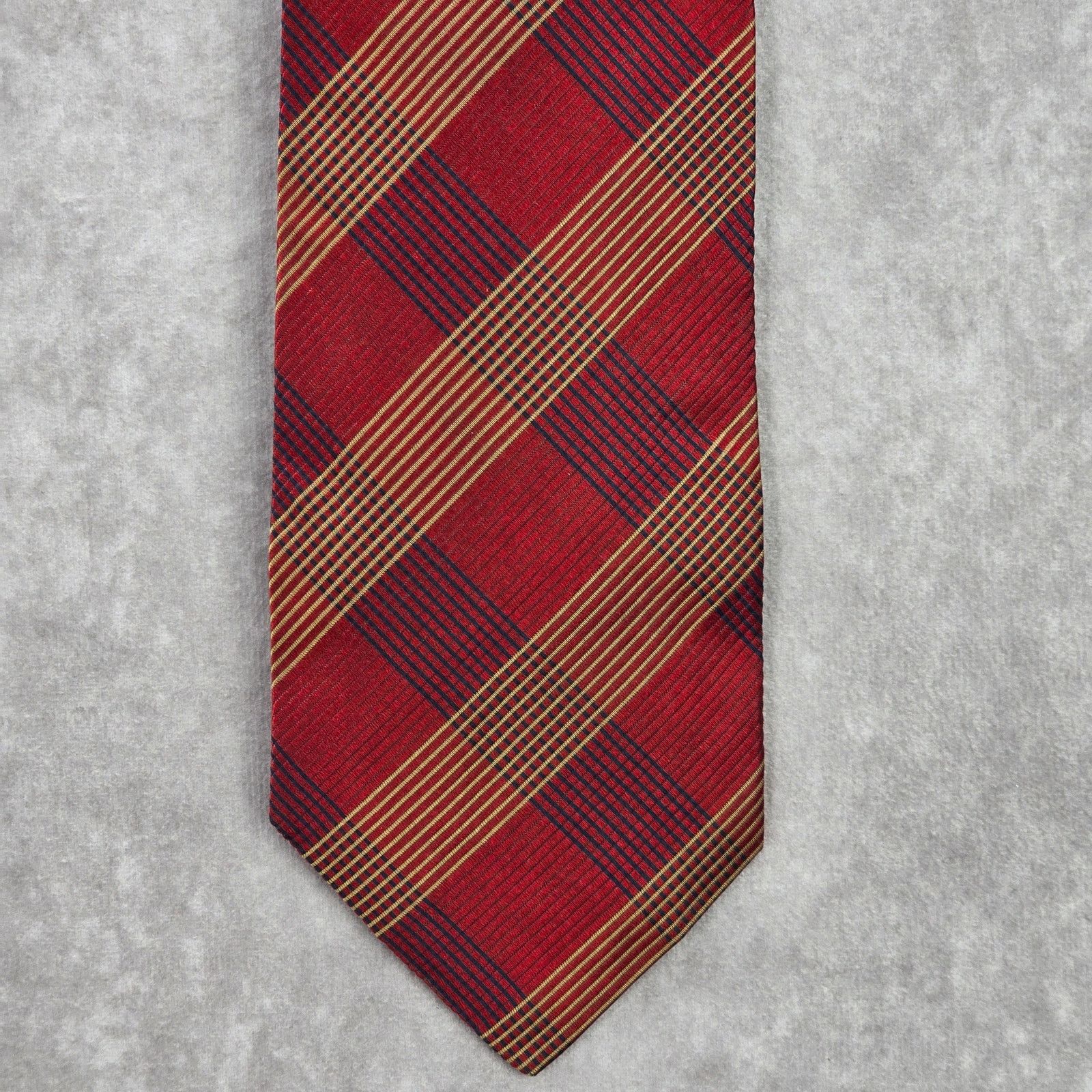 Jos. A. Bank Jos. A. Bank Corporate Red Plaid Tartan 100% Silk Neck Tie Size 28 - 1 Thumbnail