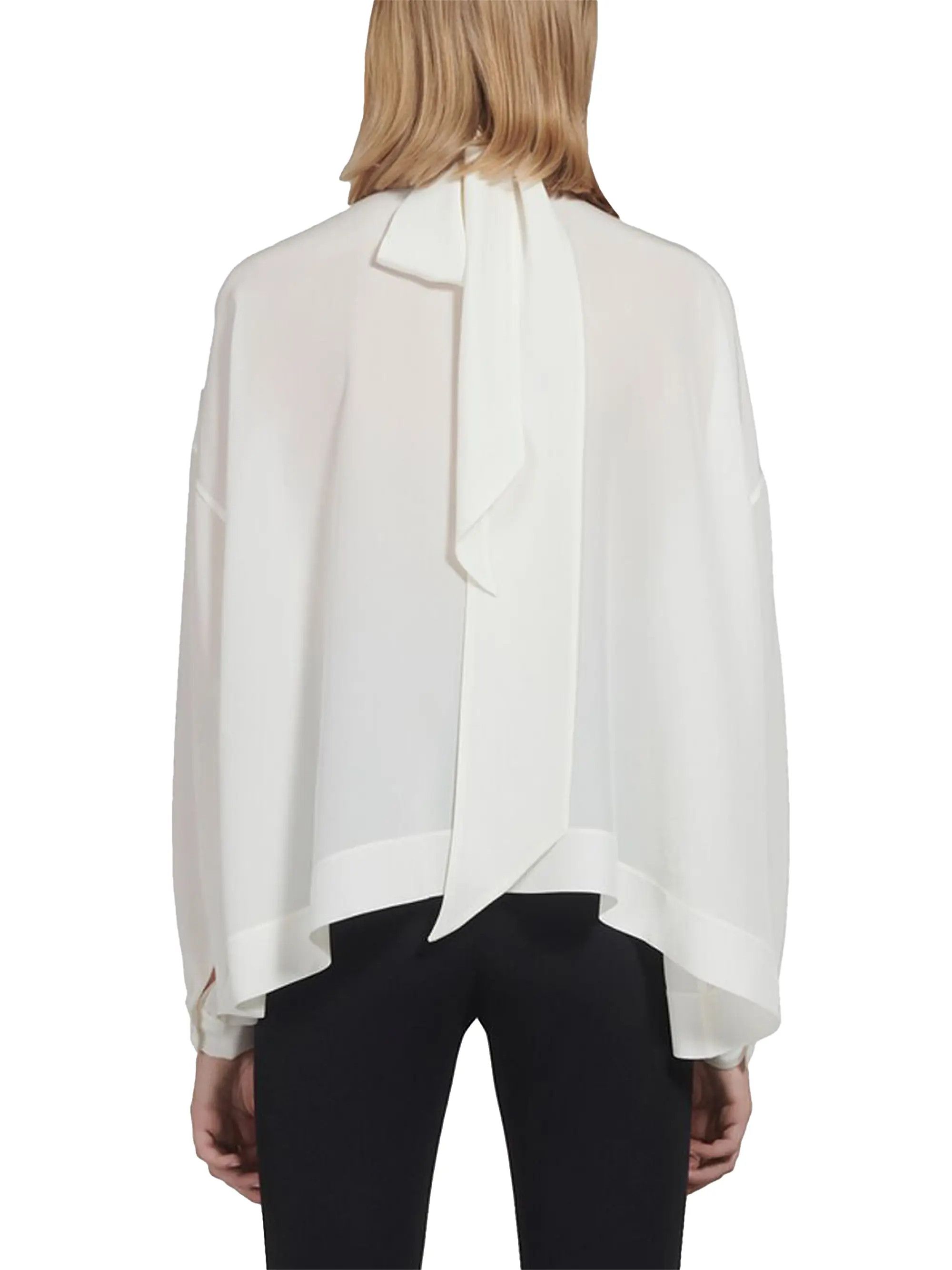 Balenciaga o1srvl11e0825 Fluid Vareuse Blouse in White Size XS / US 0-2 / IT 36-38 - 6 Thumbnail