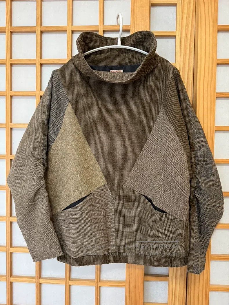 Kapital Kapital Plaid stitched wool blended high-neck pullover Size XS / US 0-2 / IT 36-38 - 8 Thumbnail