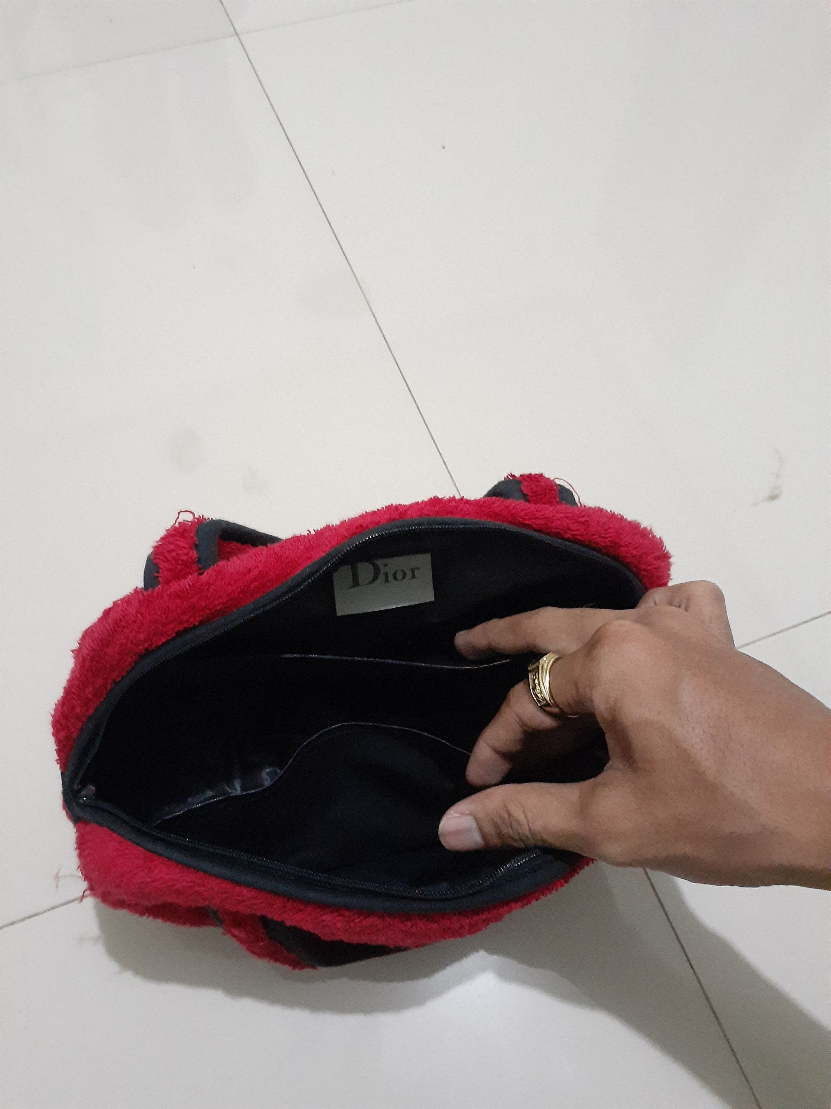 Christian Dior Monsieur × Dior × John Galliano Vtg Y2K Dior Ja'Dore Red Terry Cloth Boston Bag Size ONE SIZE - 5 Thumbnail