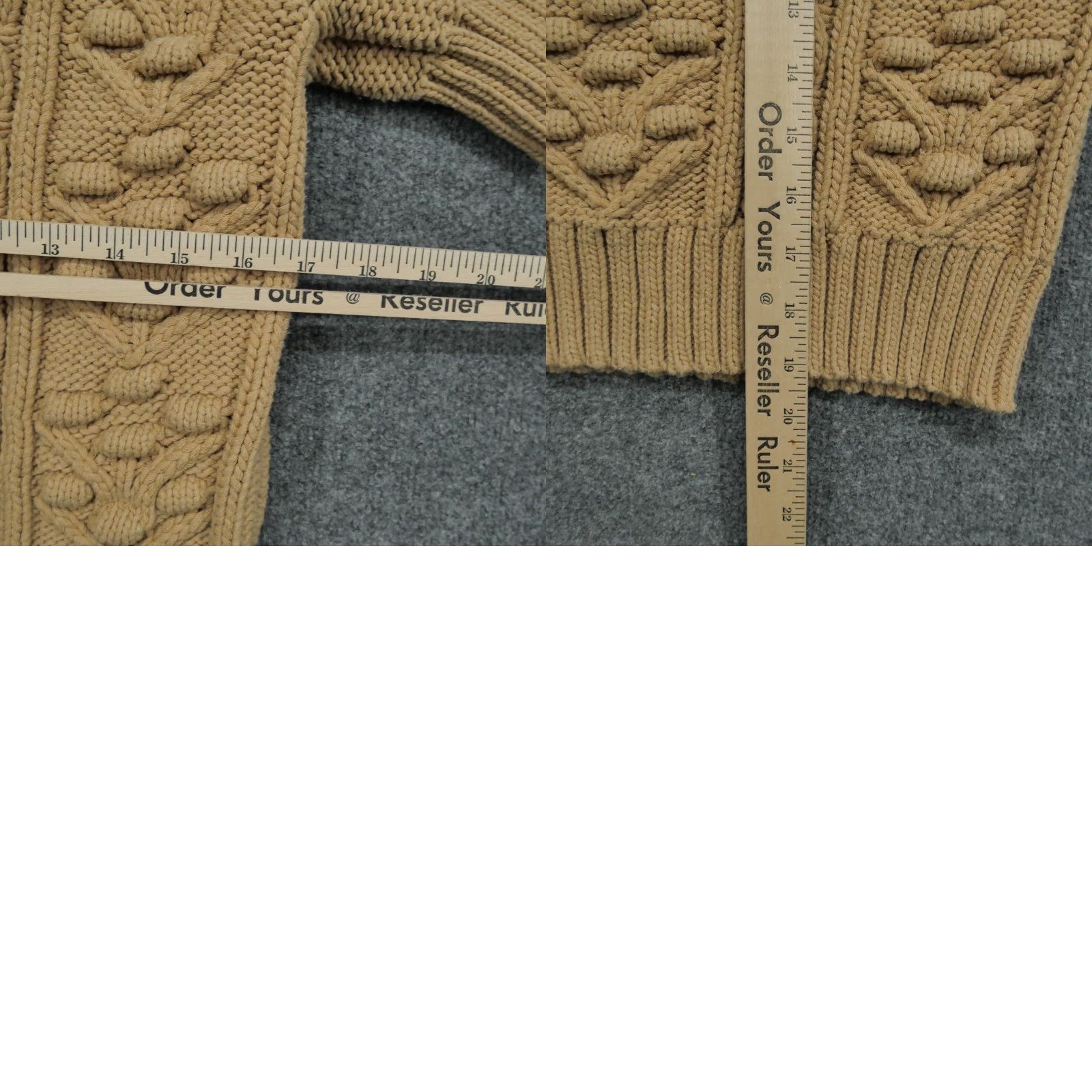 Zara VINTAGE Zara Sweater Women Small Tan Brown Cable Knit Short Sleeve Size S / US 4 / IT 40 - 8 Thumbnail