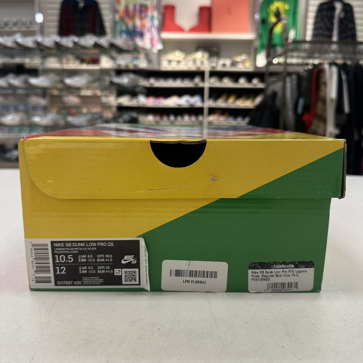 Nike Size 10.5 - Nike FTC x Dunk SB Low Lagoon Pulse DH7687-400 Size US 10.5 / EU 43-44 - 7 Thumbnail