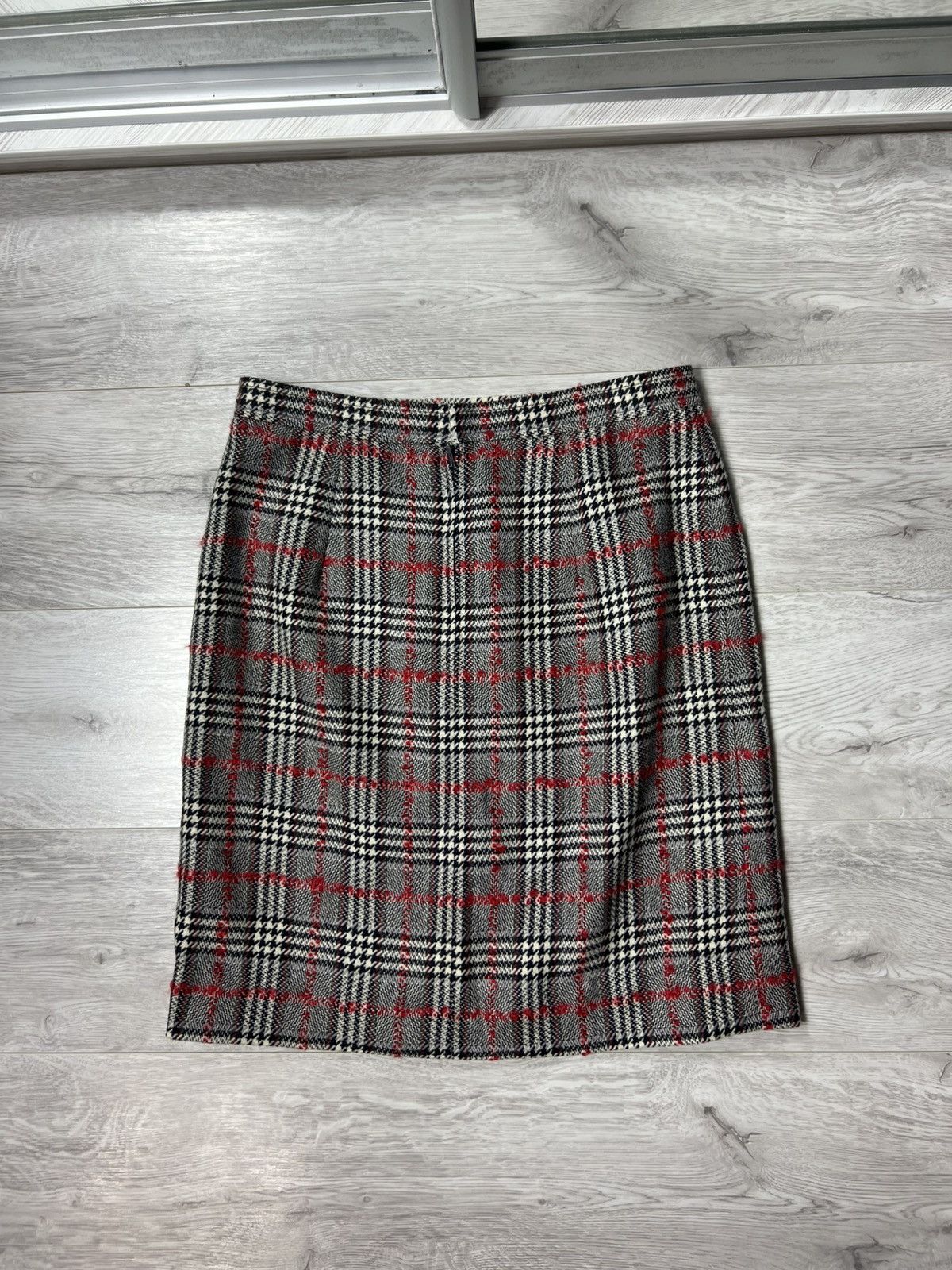 Celine Rare Vintage Celine Paris Tweed Wool Plaid Skirt Size 44 Size 32" / US 10 / IT 46 - 8 Thumbnail