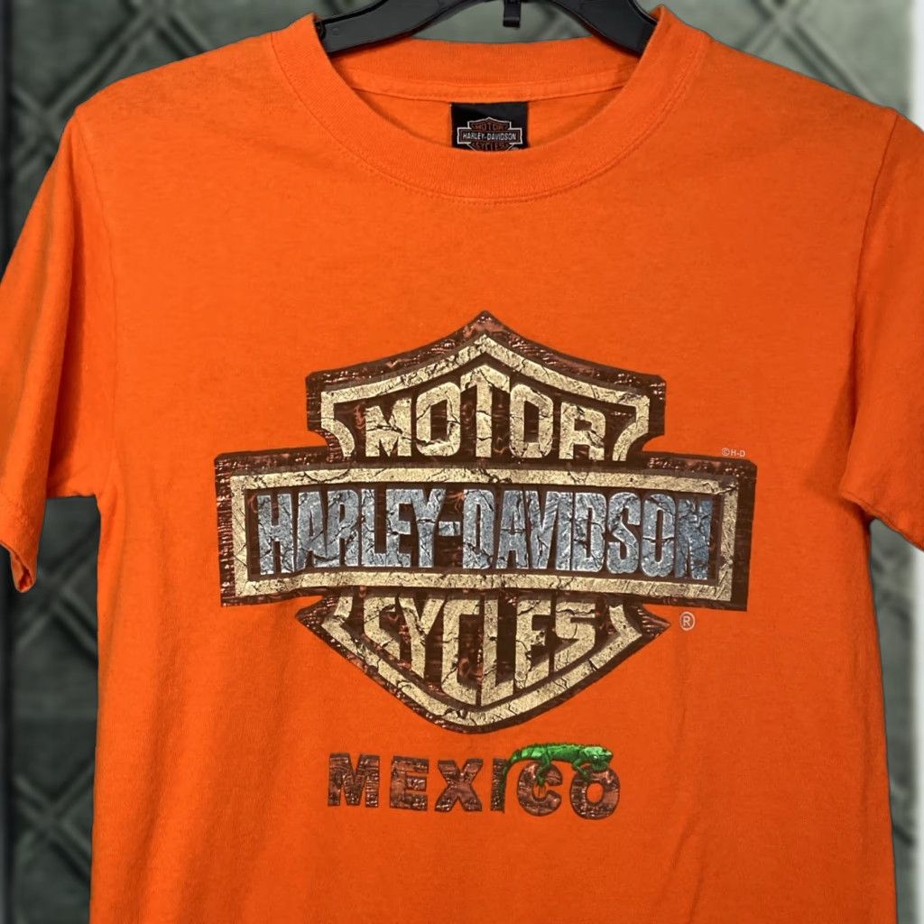 Harley Davidson VINTAGE Harley-Davidson Mexico T Shirt Adult Small S Orange Biker Size US S / EU 44-46 / 1 - 1 Thumbnail