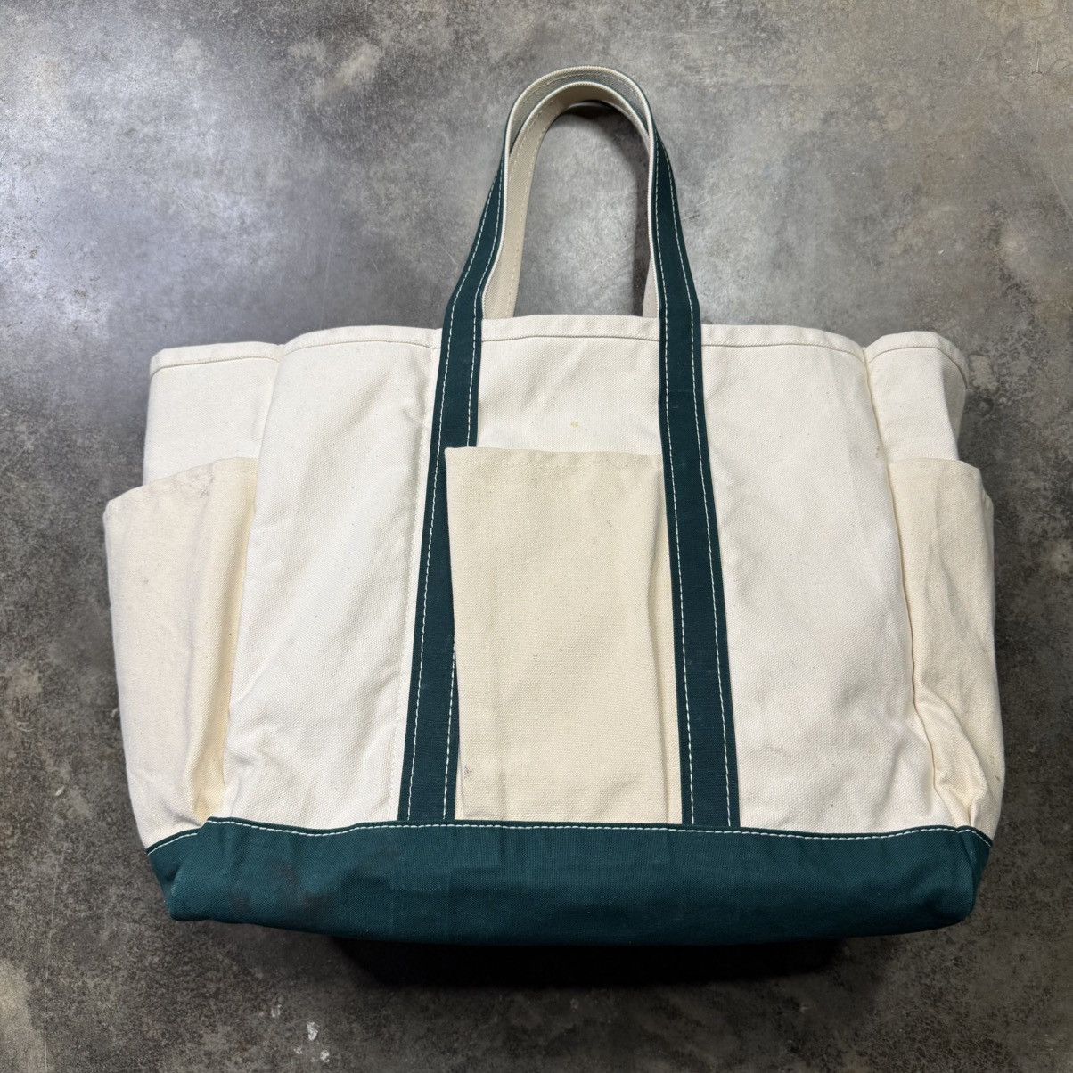 L.L. Bean vintage 80s llbean grean and white gardening tote bag Size ONE SIZE - 1 Thumbnail