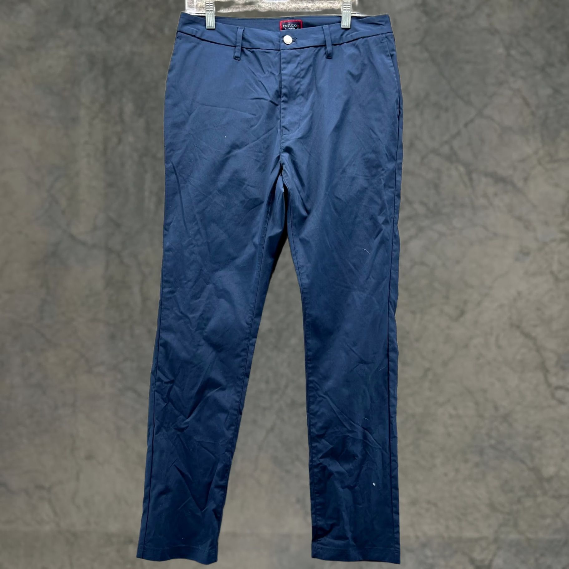 UNTUCKit UNTUCKit Pants Men 36x34 Blue Straight Chino Flat Polyester Trousers Knit / Chino / Dress, Casual, Workwear, 36 Adult Regular White? Size US 36 / EU 52 - 1 Thumbnail