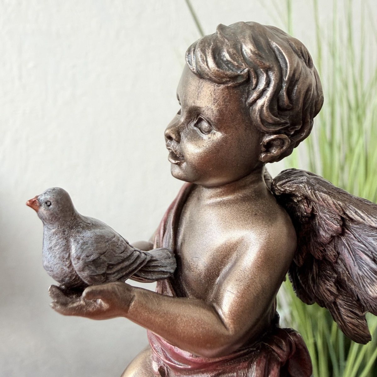 Other Cupid Angel with Dove Statue Bronze Finish Figurine Size ONE SIZE - 4 Thumbnail