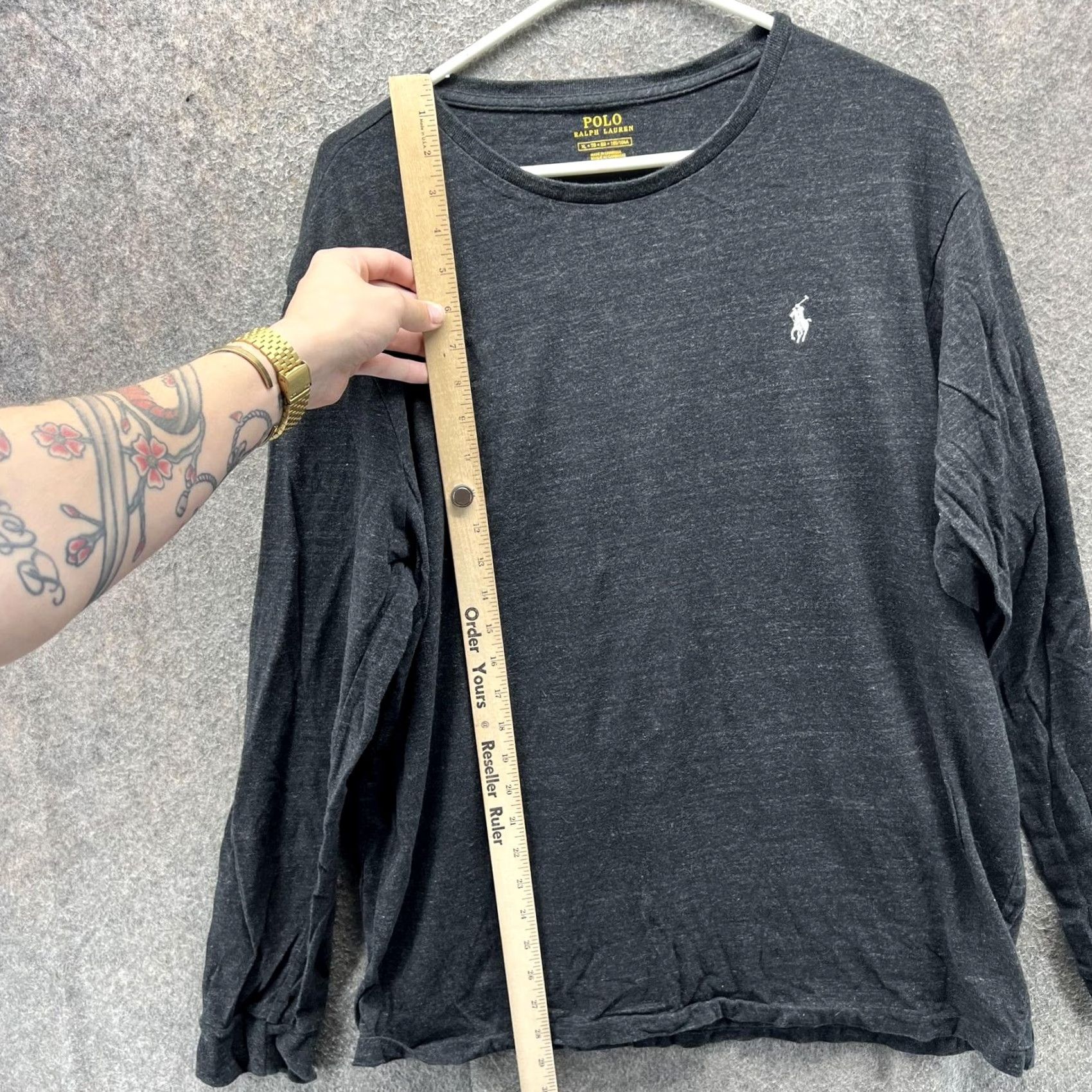 Polo Ralph Lauren Polo Ralph Lauren Shirt Mens XL Gray Long Sleeve Crewneck Cotton Logo Pony Size US XL / EU 56 / 4 - 4 Thumbnail