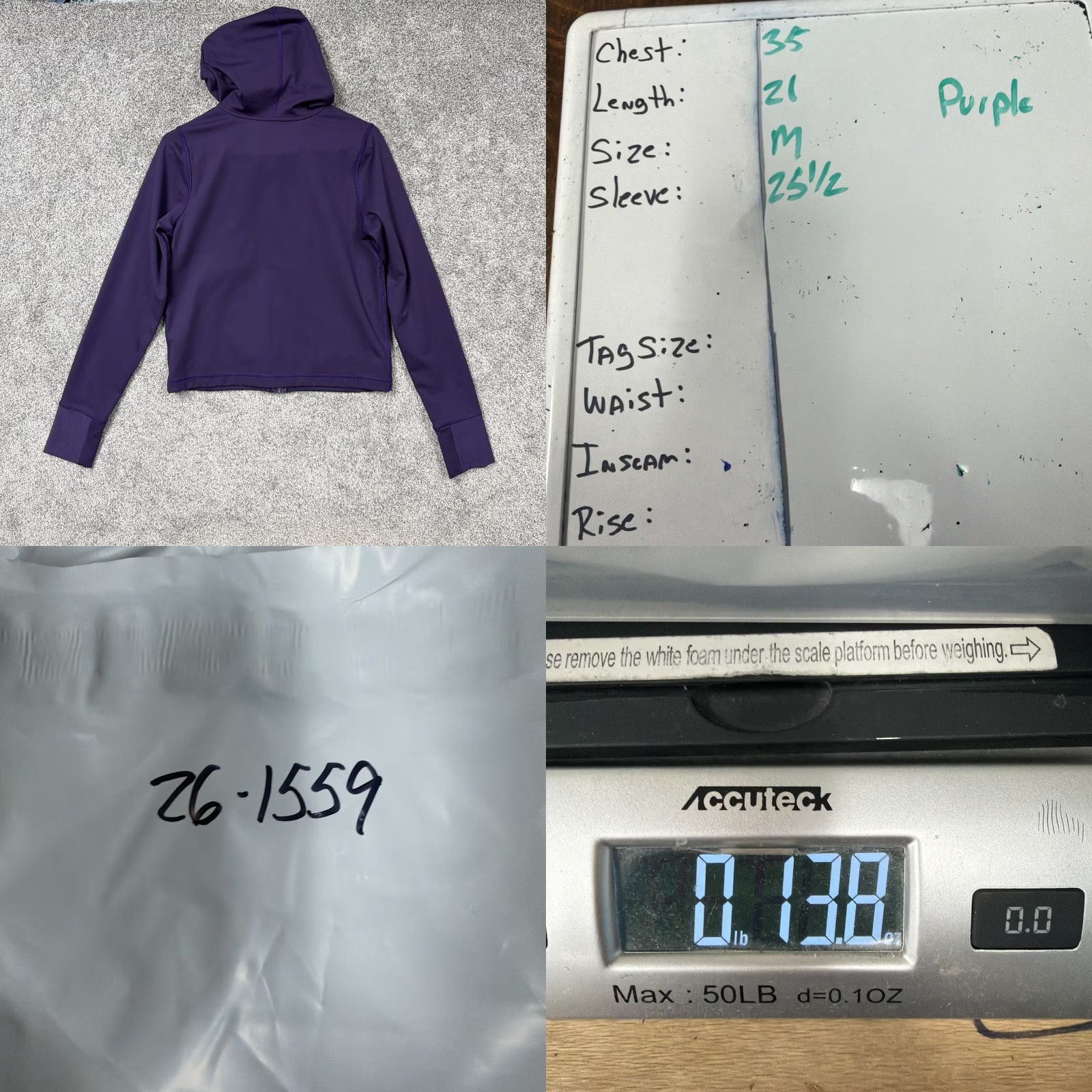 Champion Champion Jacket Womens Medium Purple Hooded Full Zip Thumbholes Athletic Sporty Size M / US 6-8 / IT 42-44 - 9 Thumbnail