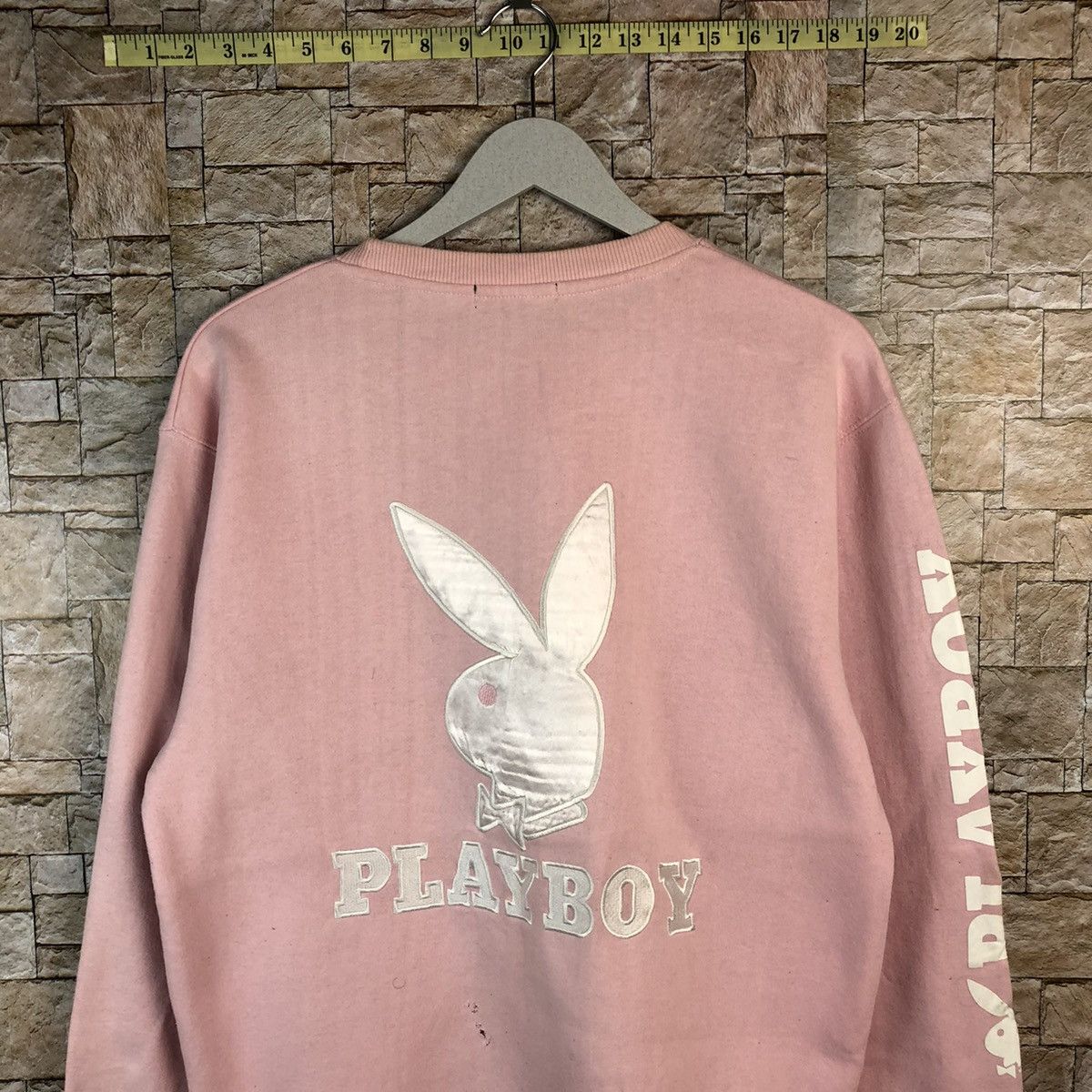 Playboy Playboy big logo Pink vintage Sweatshirt #A1177 Size US M / EU 48-50 / 2 - 2 Thumbnail