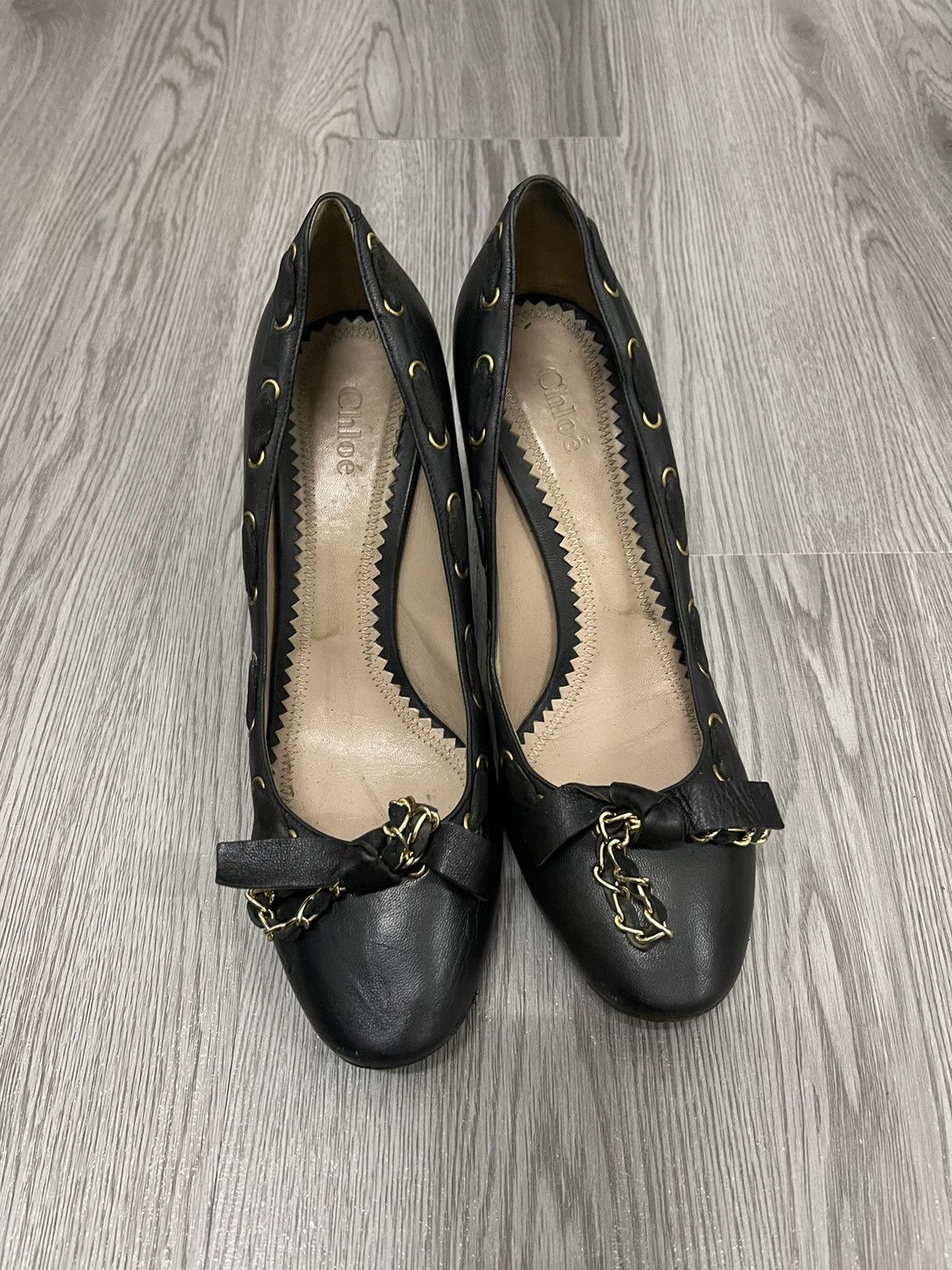 Chloe Black Leather Chloe Heels Size US 8.5 / IT 38.5 - 10 Thumbnail