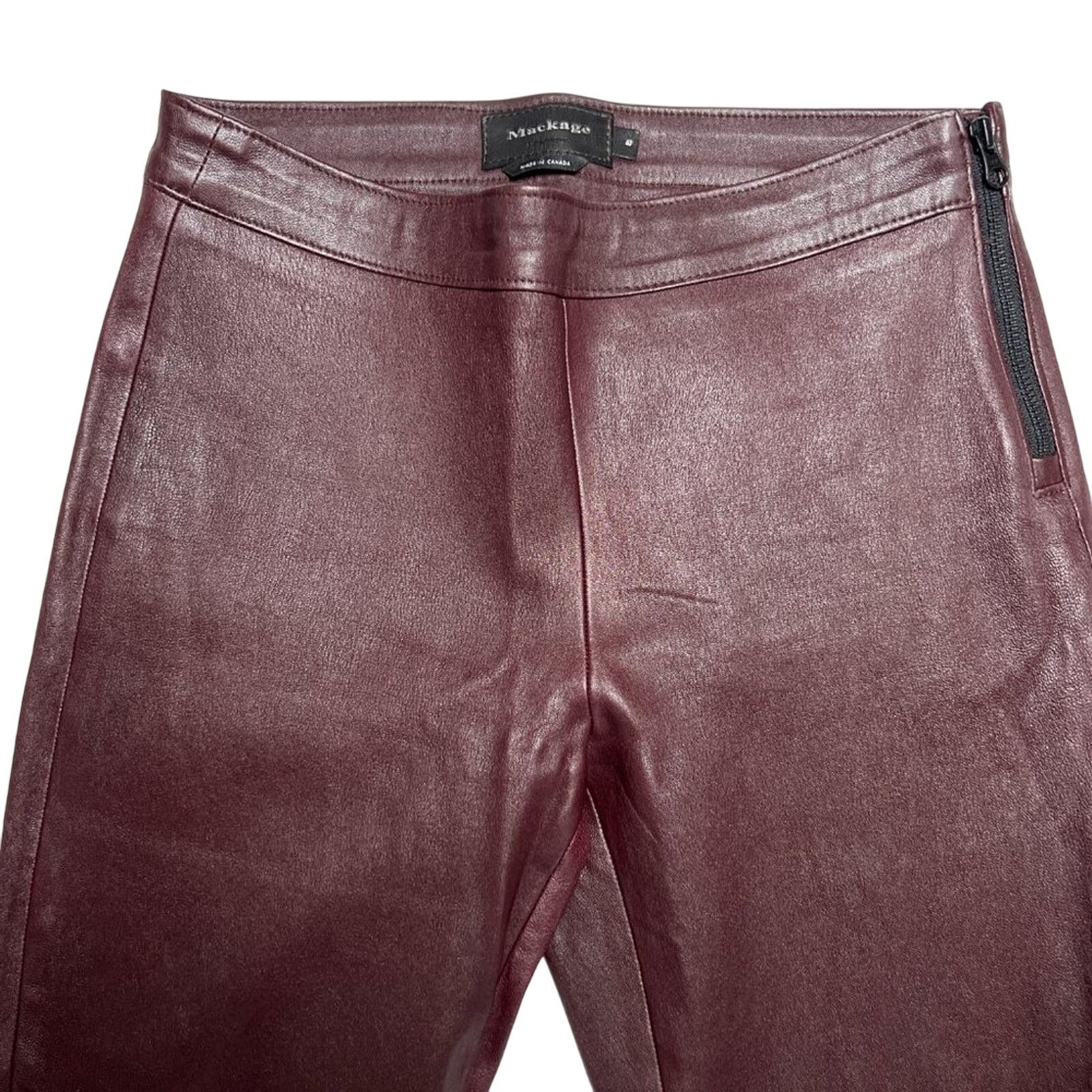 Mackage Mackage Lamb Leather Skinny Pants Maroon Size 8 Zip Size 30" / US 8 / IT 44 - 7 Thumbnail
