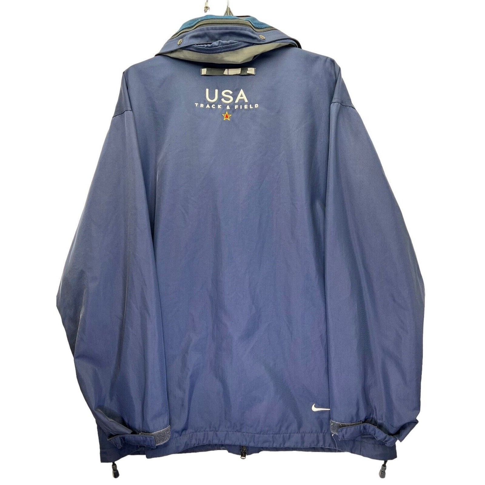 Nike Nike Parka USA Track & Field Olympics Mens XL Blue Jacket Size US XL / EU 56 / 4 - 4 Thumbnail