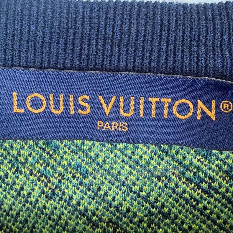 Louis Vuitton Louis Vuitton Blue-green color-block stripe full-print kni Size US L / EU 52-54 / 3 - 6 Thumbnail