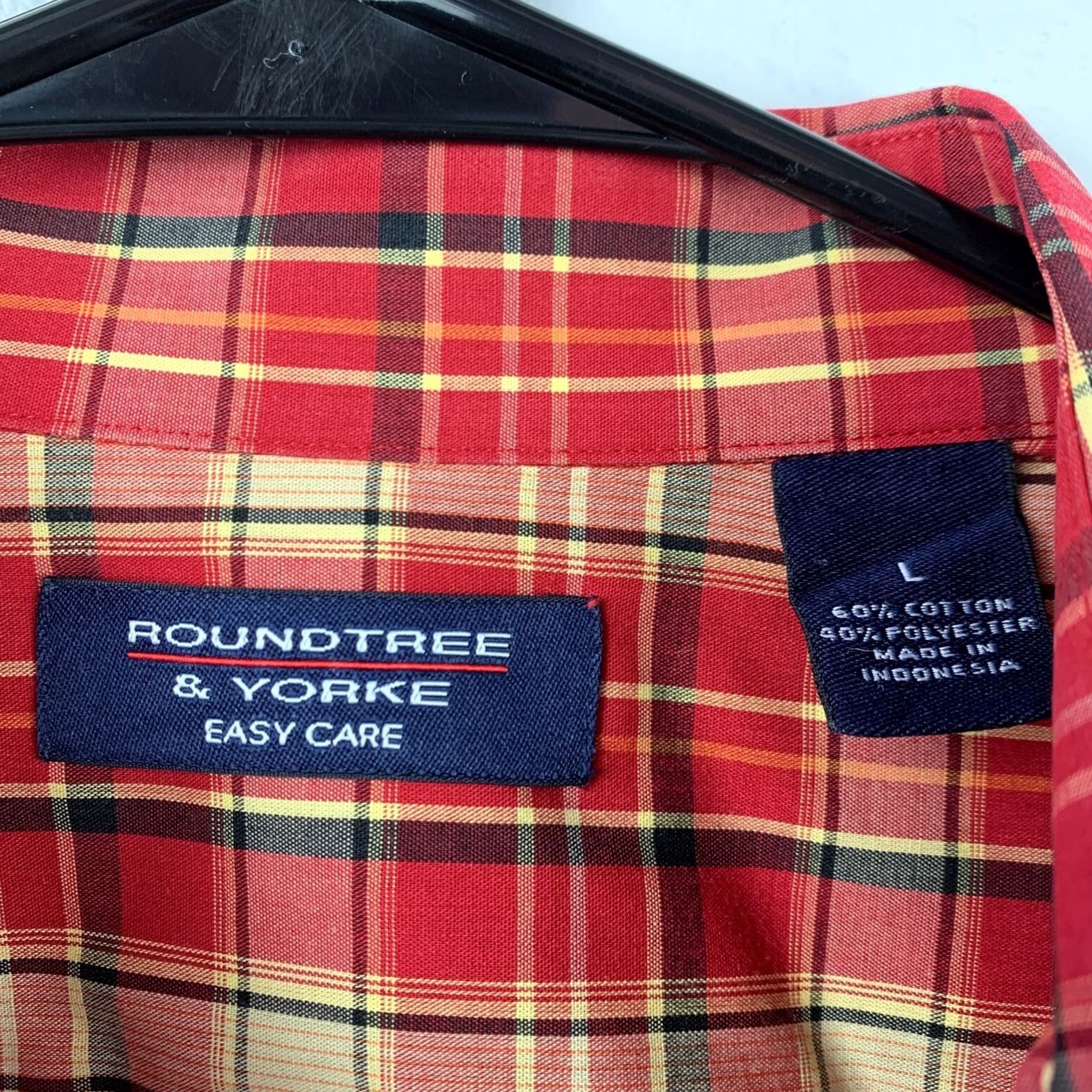 Roundtree & Yorke VINTAGE Roundtree & Yorke Red Plaid Short Sleeve Button Shirt Mens Large Size US L / EU 52-54 / 3 - 4 Thumbnail