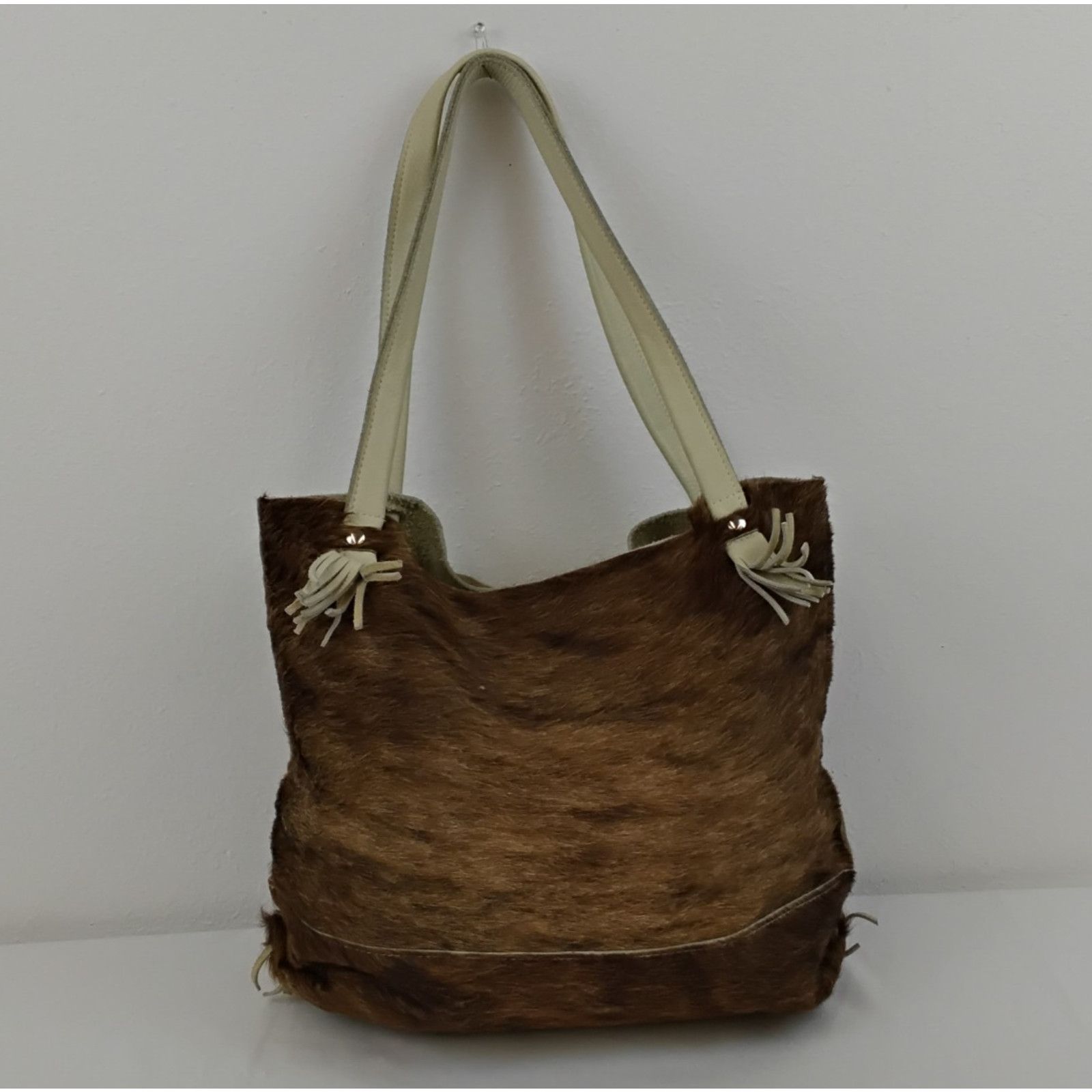 Other Two Fillies Antelope Hide Classic Tote Bag White/Brown Hair Size ONE SIZE - 3 Thumbnail