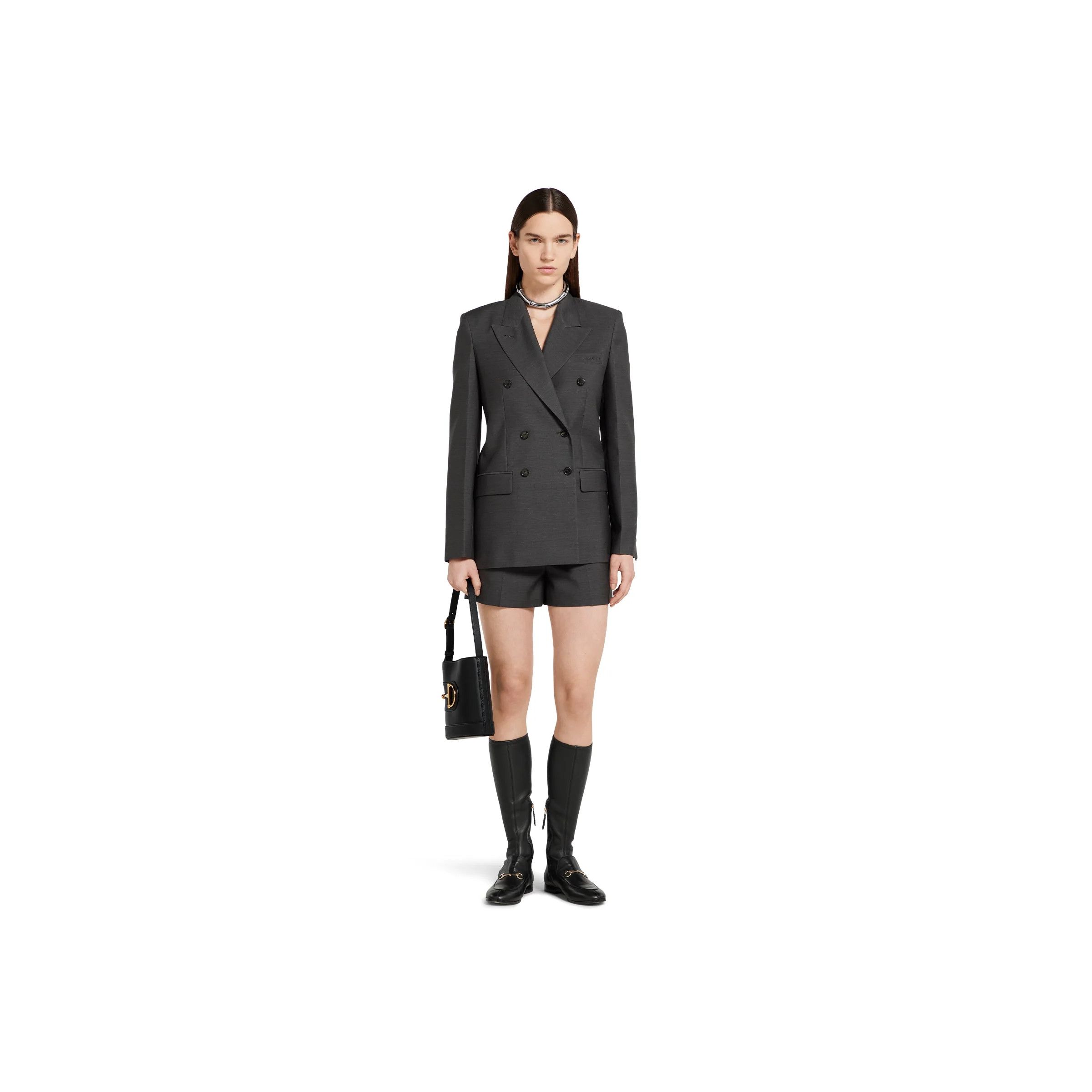 Gucci o1loc1c0226 830493 Wool Double-Breasted Jacket in Grey Size XS / US 0-2 / IT 36-38 - 2 Thumbnail