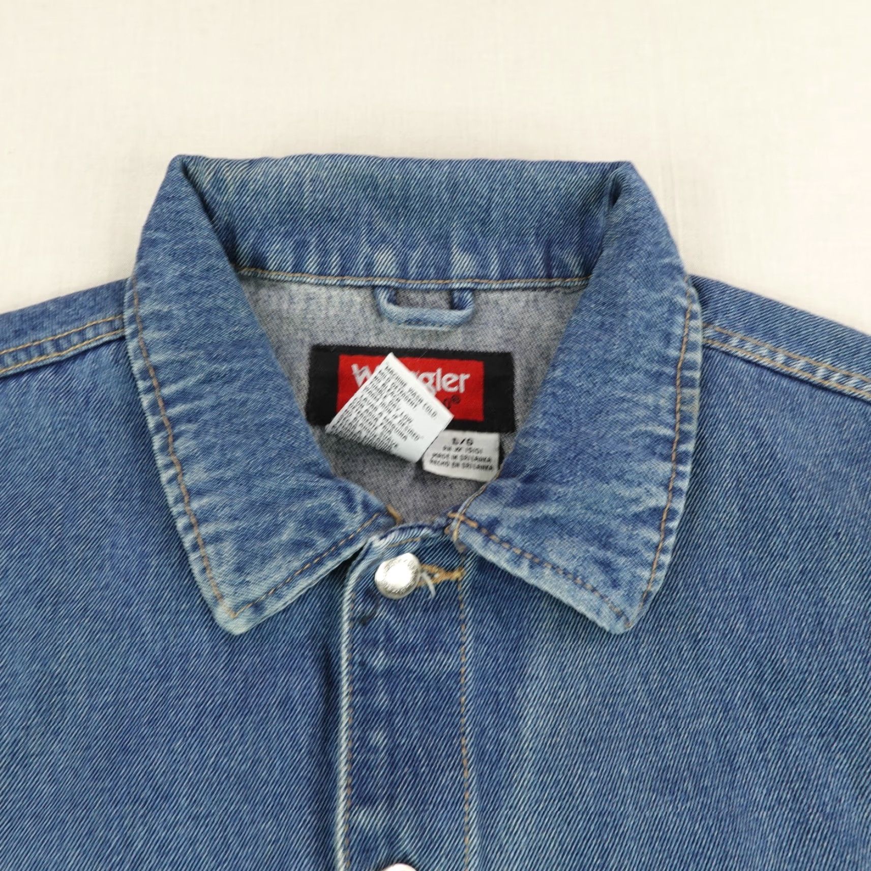 Wrangler VINTAGE Wrangler Jacket Men L Blue Denim Jean Hero Trucker Western Work Coat Size US 33 - 2 Thumbnail