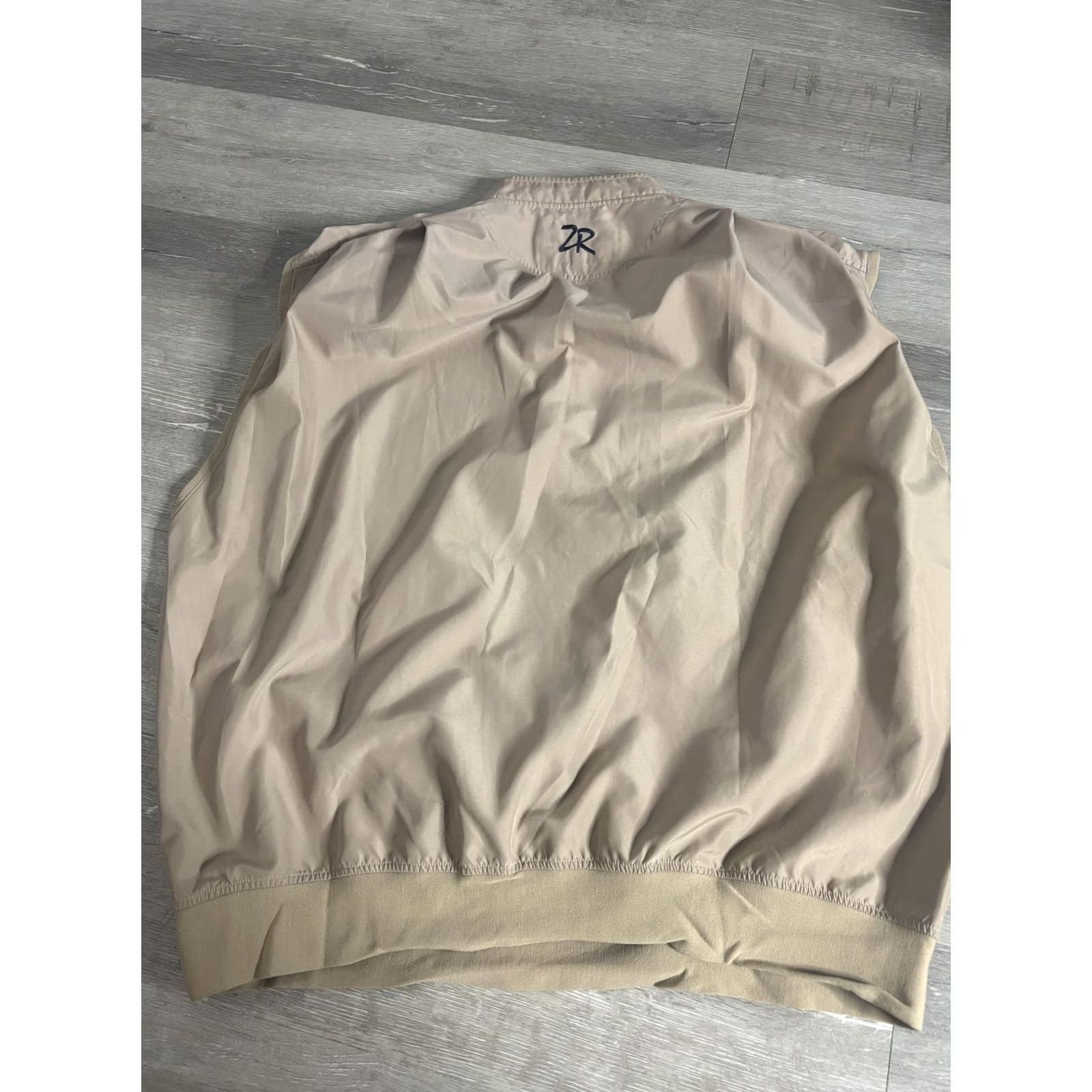 Vintage Zero Restriction Vest Mens 2XL Beige Windbreaker Snap Band Collar Golf Pockets Lined USA Shirt Size US XXL / EU 58 / 5 - 4 Thumbnail