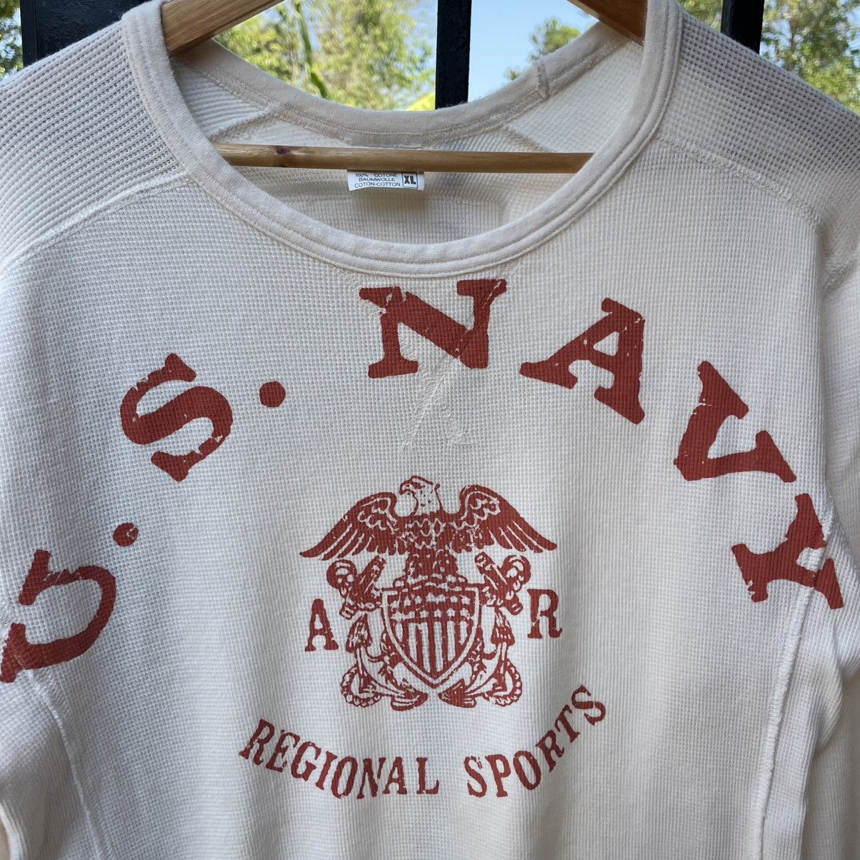 Avirex 🔥Vintage Avirex US NAVY Big Logo Long Sleeves Waffle Tee Size US L / EU 52-54 / 3 - 5 Thumbnail