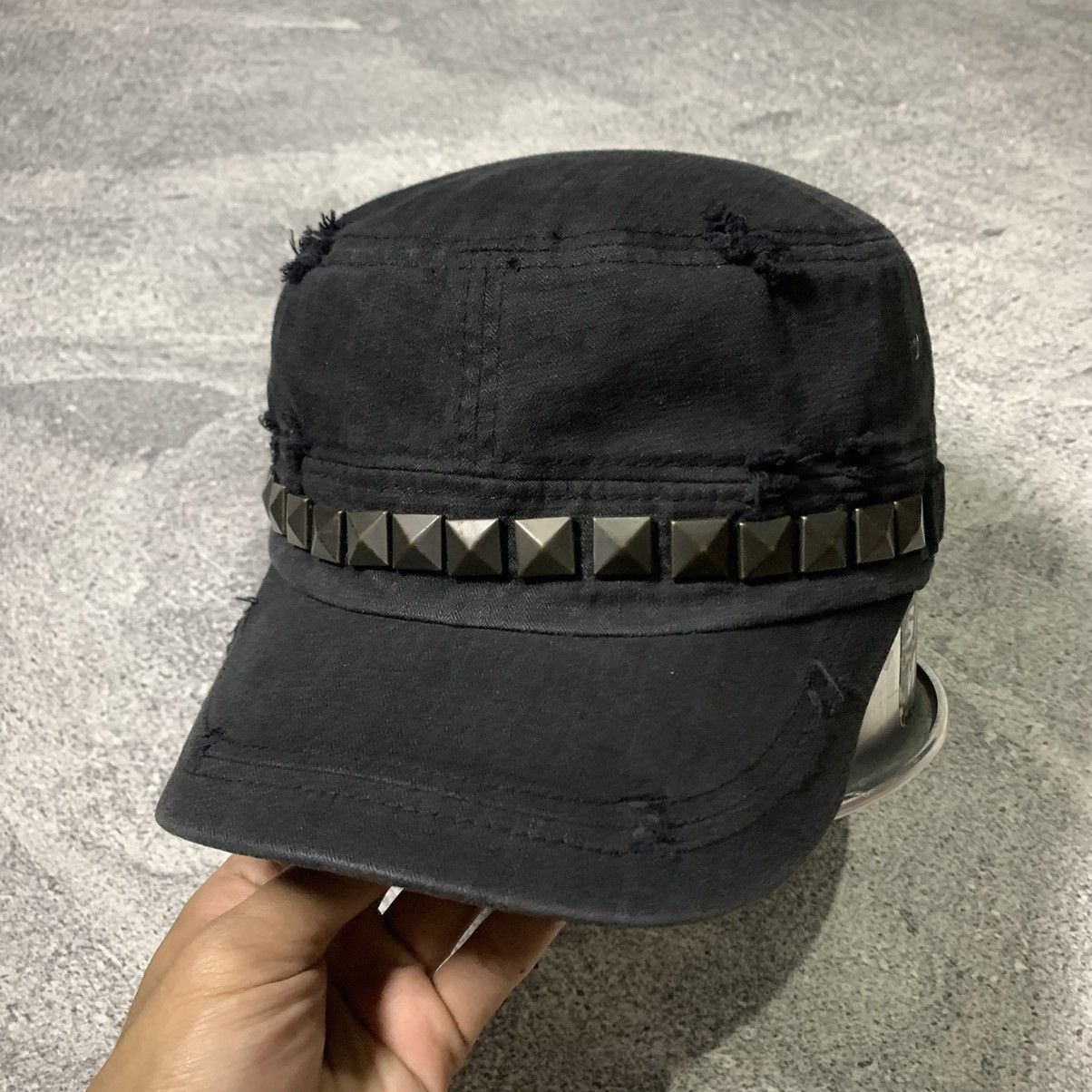 If Six Was Nine Y2K MILITARY DISTRESSED STUDDED HAT Size ONE SIZE - 3 Thumbnail