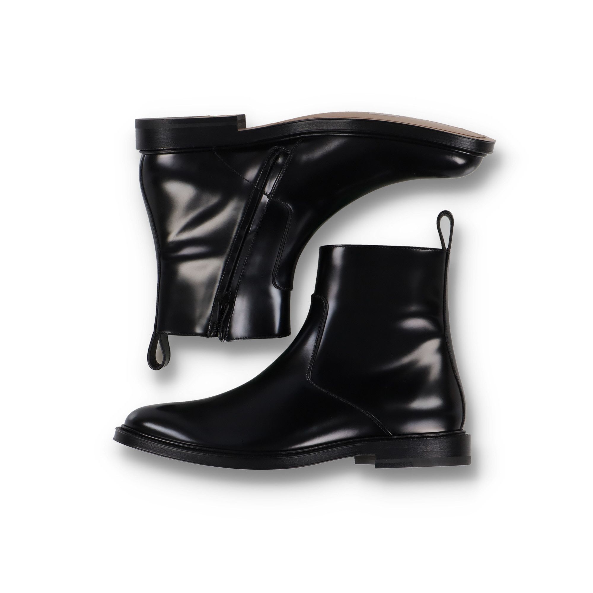 Bottega Veneta Tie Black Brushed Leather Ankle Boots Size US 11.5 / EU 44-45 - 4 Thumbnail