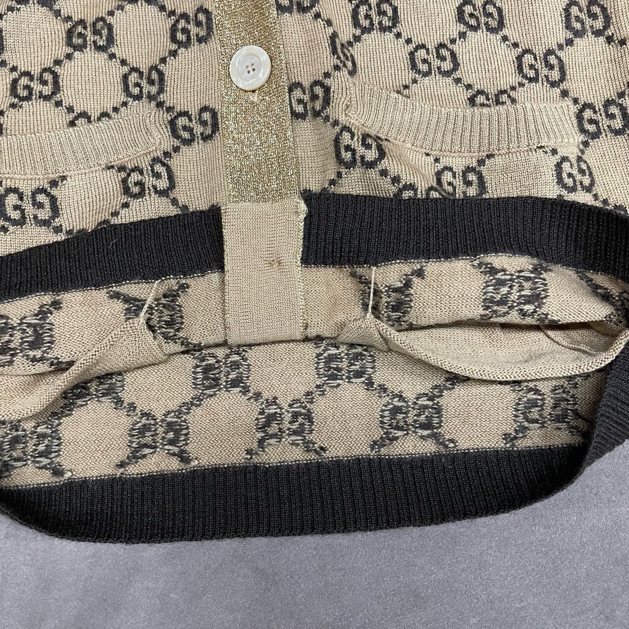 Gucci Gucci Gold full-print knitted cardigan swaeter 2501-Nextarr Size US XS / EU 42 / 0 - 7 Thumbnail