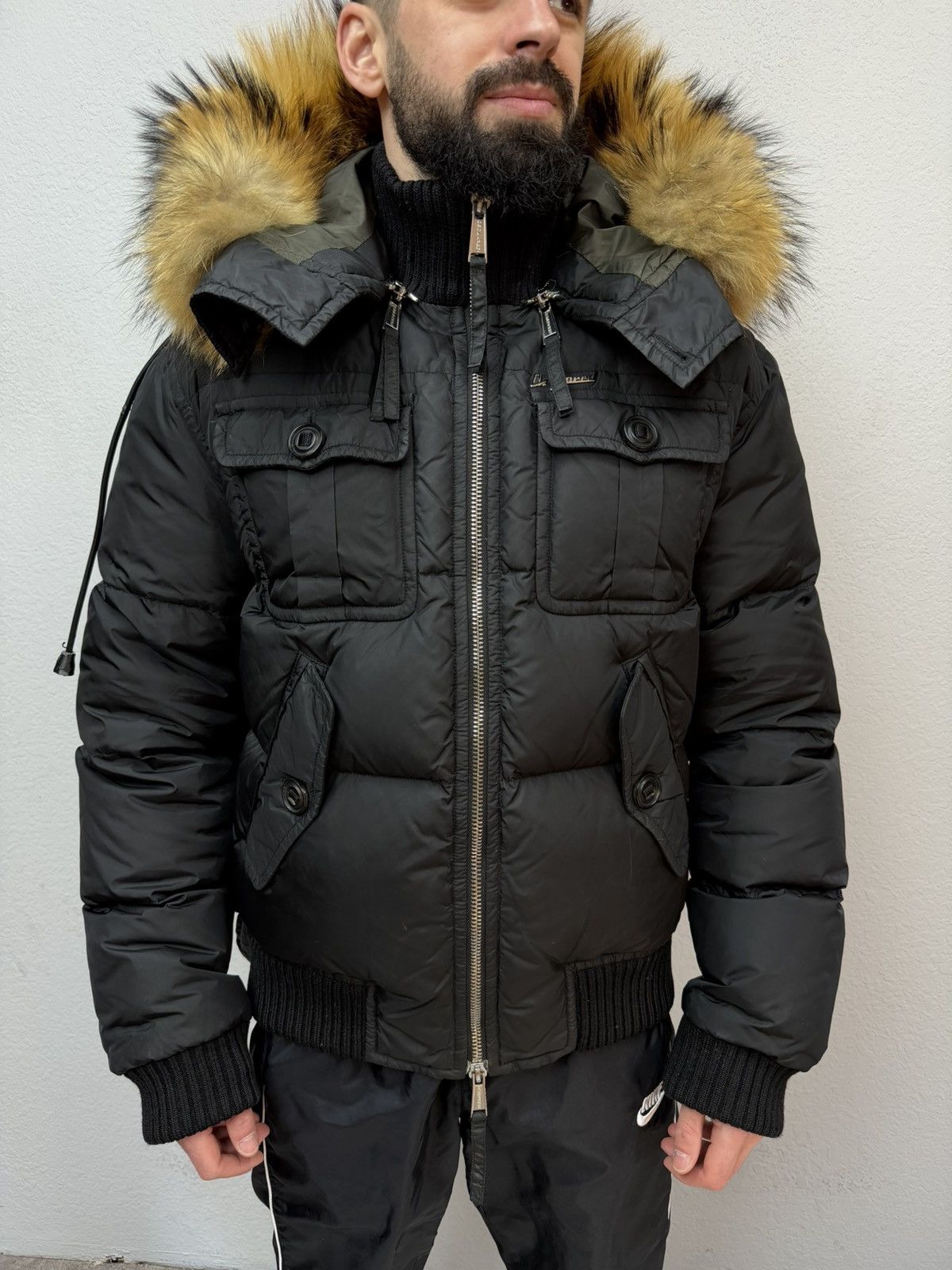 If Six Was Nine Vintage Dsquared2 Down Puffer Jacket Real Fur Cropped Y2K Size US M / EU 48-50 / 2 - 4 Thumbnail
