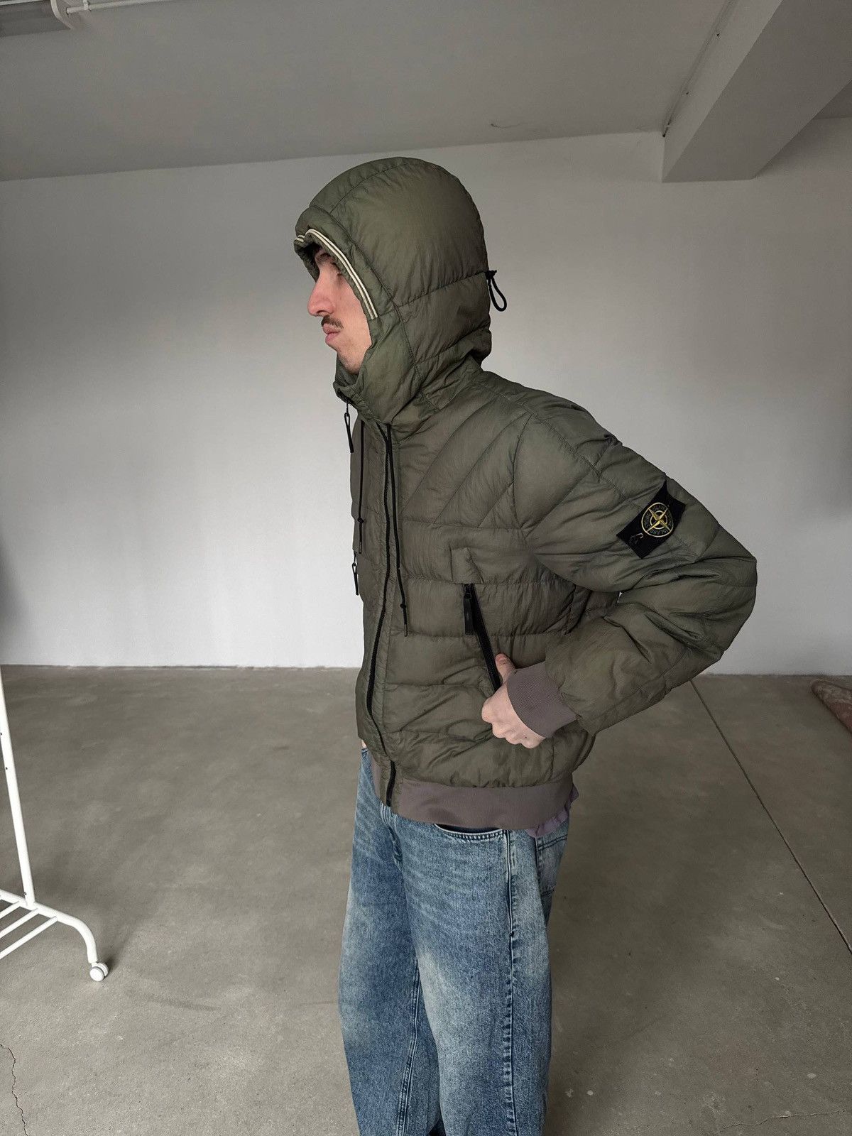 Vintage Stone island down Jacket opque nylon tela
