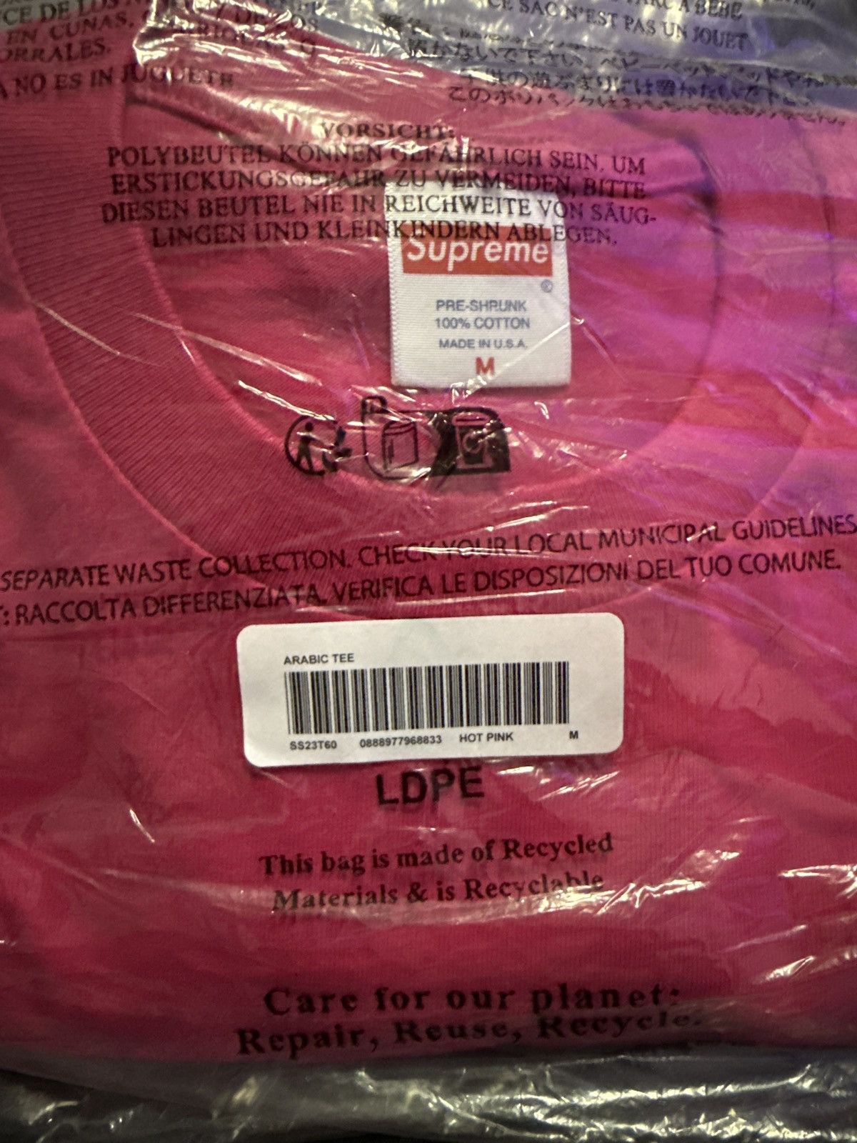 Supreme Supreme Arabic Tee 2023 Size US M / EU 48-50 / 2 - 3 Thumbnail