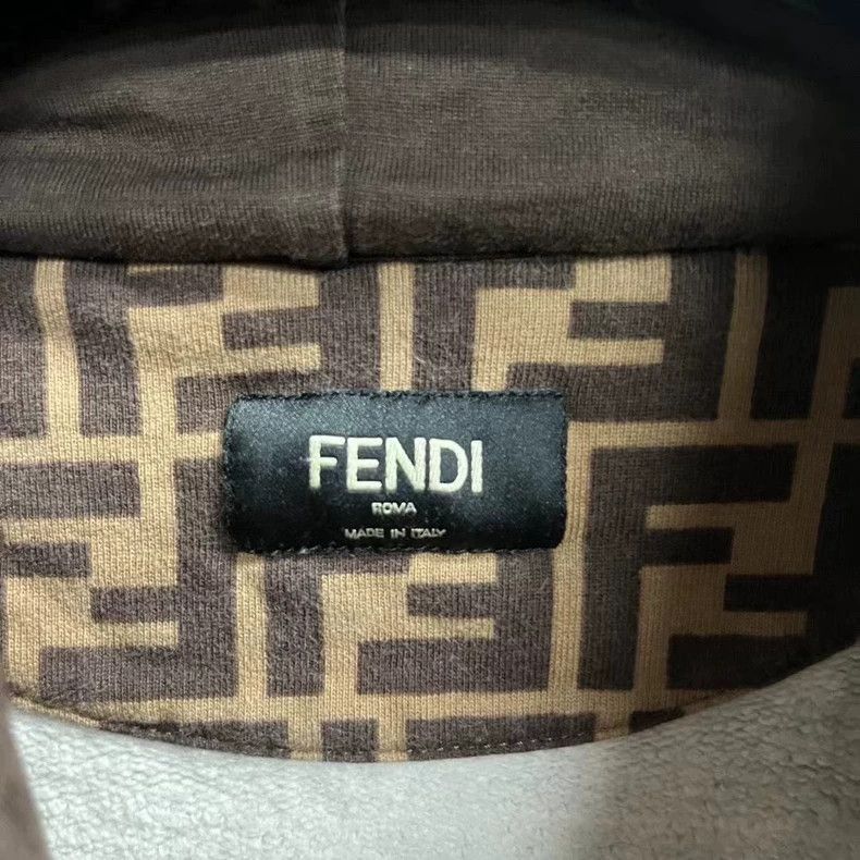 Fendi Fendi Brown Hooded Sweatshirt with Logo Pattern Size US XS / EU 42 / 0 - 3 Thumbnail
