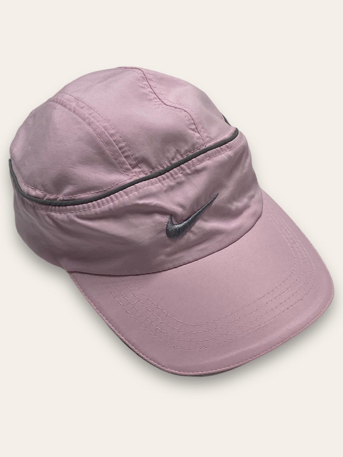 Nike Vintage NIKE Reflective Stripes Pink Cap Swoosh Drill Y2K Size ONE SIZE - 1 Thumbnail
