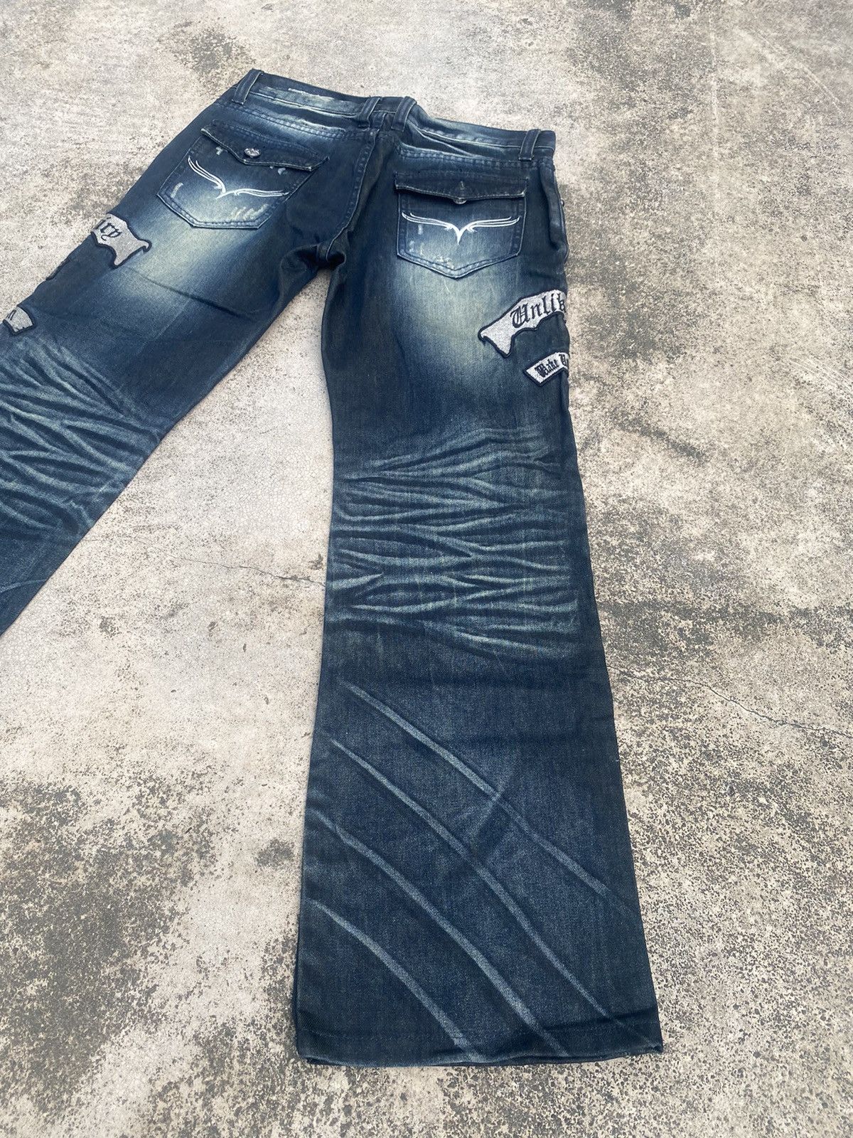 If Six Was Nine × Japanese Brand Flare Jeans Vice Fairy Clawmark Patches Studded Size US 32 / EU 48 - 14 Thumbnail
