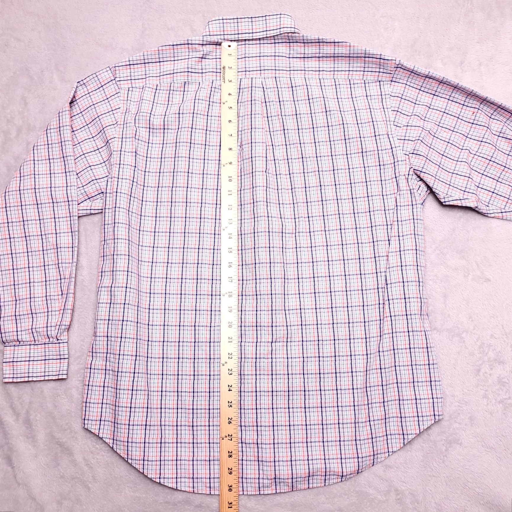 Roundtree & Yorke VINTAGE Roundtree & Yorke Shirt Men L Blue Plaid Button Long Sleeve 100% Cotton Casual Size US L / EU 52-54 / 3 - 7 Thumbnail