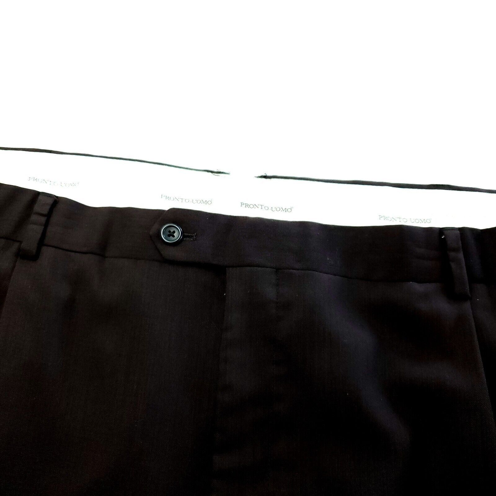 Pronto Uomo Pronto Uomo Wool Dress Pants Slacks 44/23 Short Leg Chocolat Size 44S - 2 Thumbnail