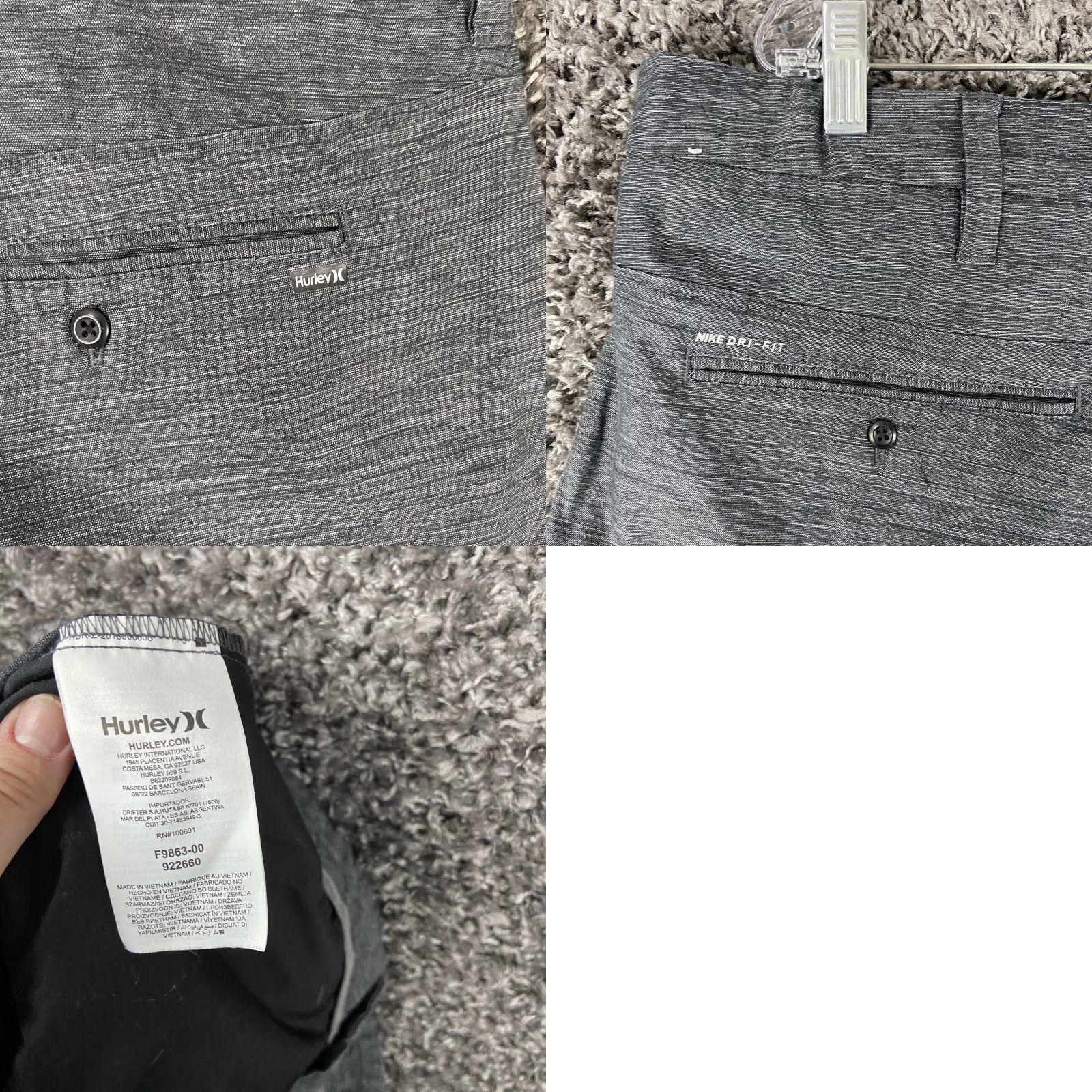 Hurley Hurley Gray Heathered Shorts Men’s 36 Size US 36 / EU 52 - 8 Thumbnail