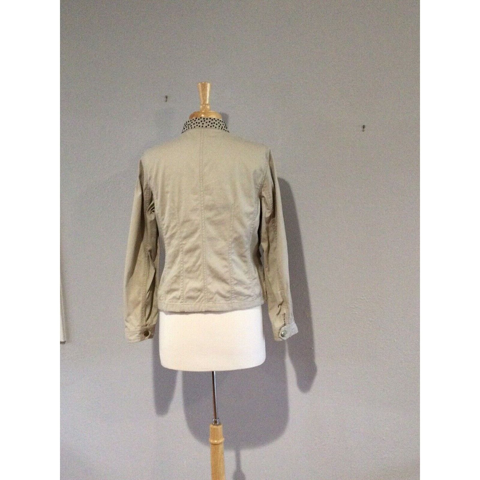 Chicos Chicos Tan Zip Front Rhinestone Collar Cotton Size 1/M Size M / US 6-8 / IT 42-44 - 9 Thumbnail