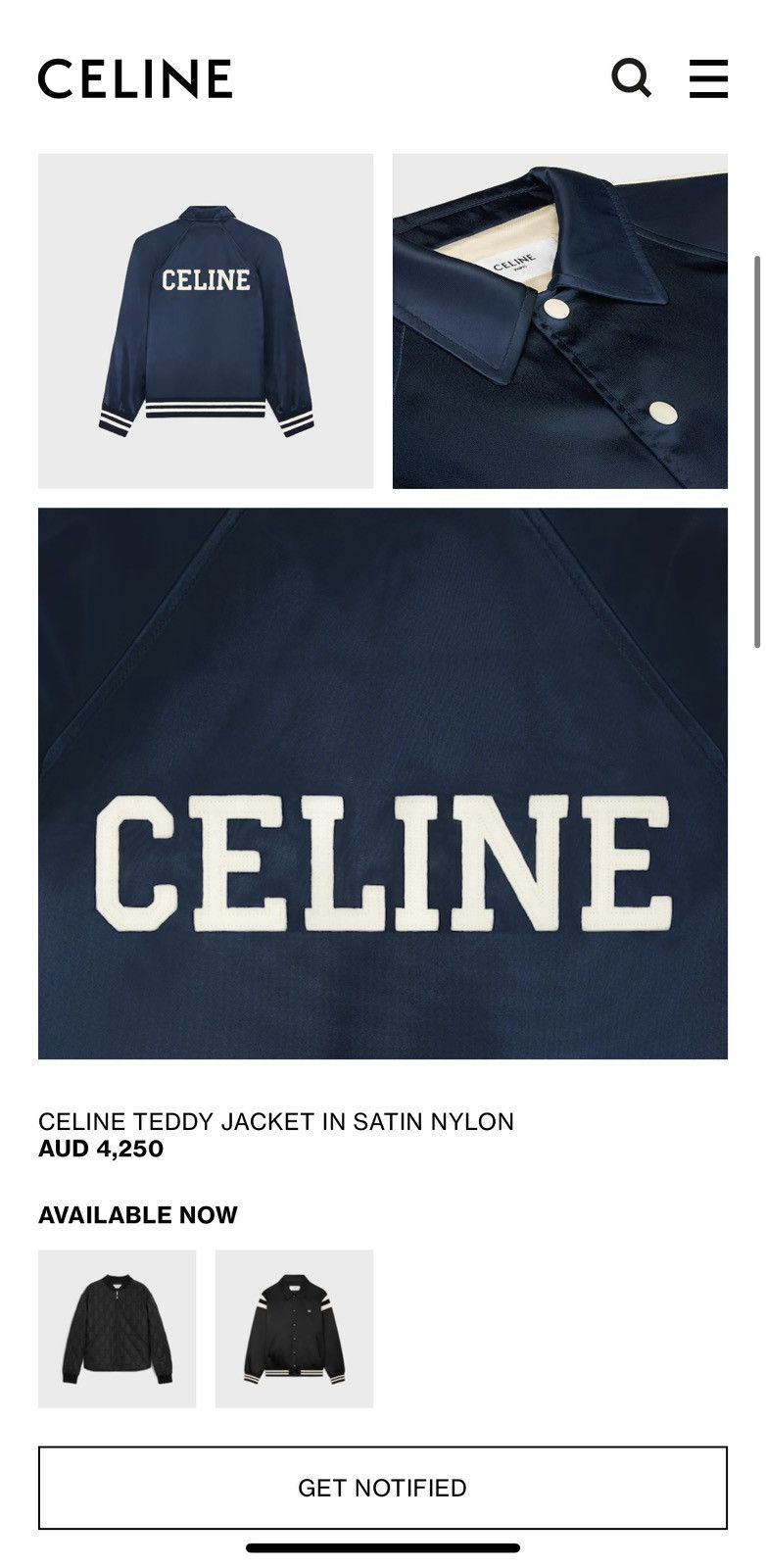 Celine $2.85k 🤑 Celine logo blue satin teddy jacket Hedi Slimane 54 Size US L / EU 52-54 / 3 - 23 Thumbnail
