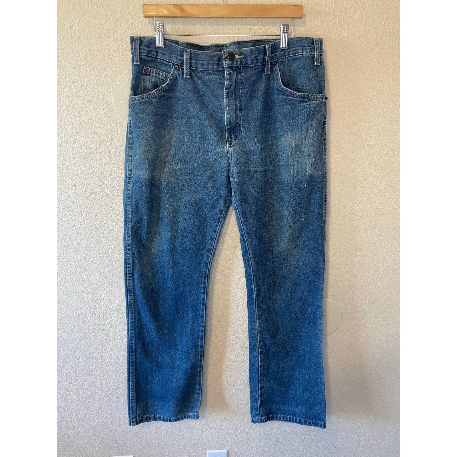 Dickies Dickies Straight Leg Medium Wash Semi Distressed Denim 34x30 Size US 34 / EU 50 - 9 Thumbnail