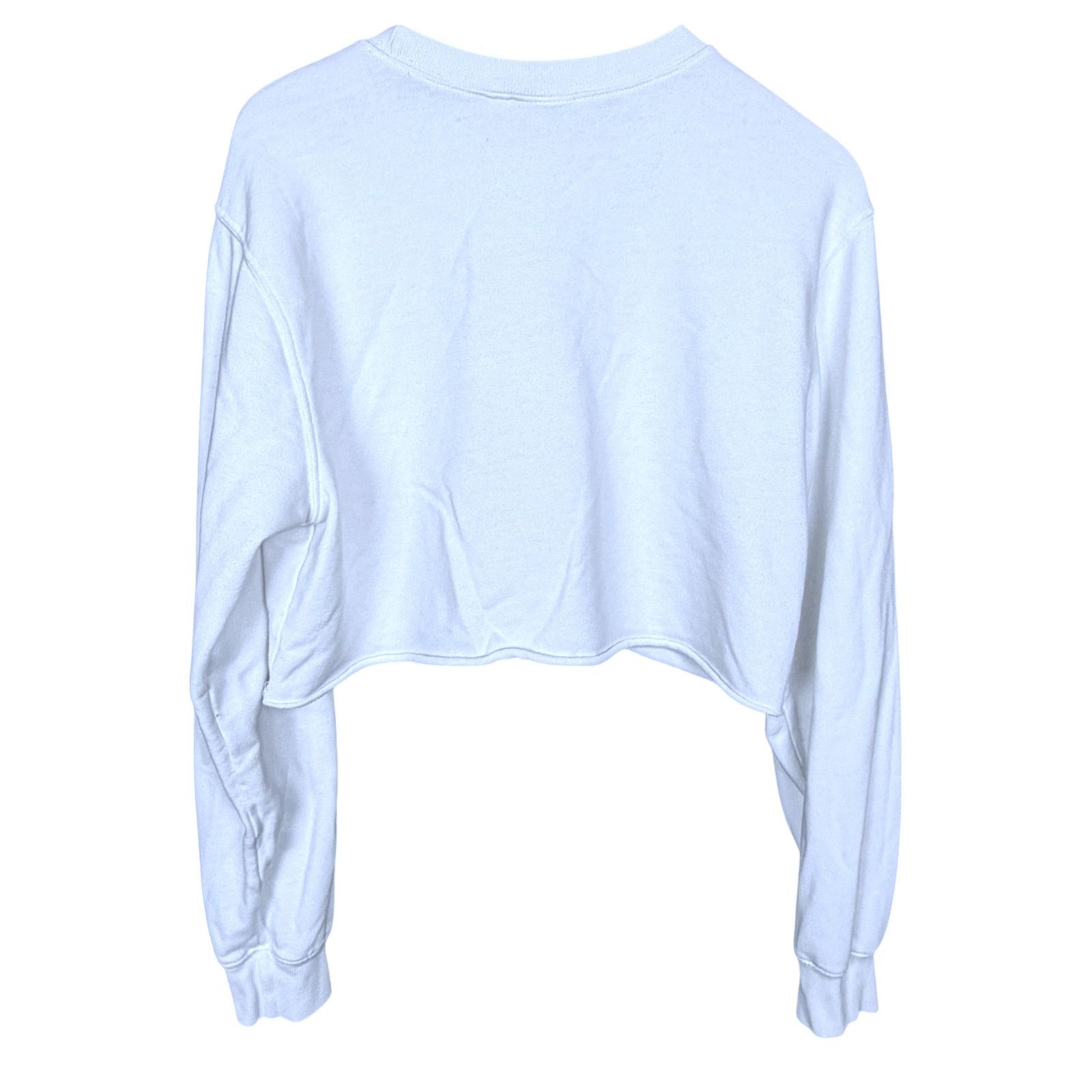 Other Mighty Fine Women's White USA Embroidered Cropped Sweatshirt Size XL / US 12-14 / IT 48-50 - 2 Thumbnail