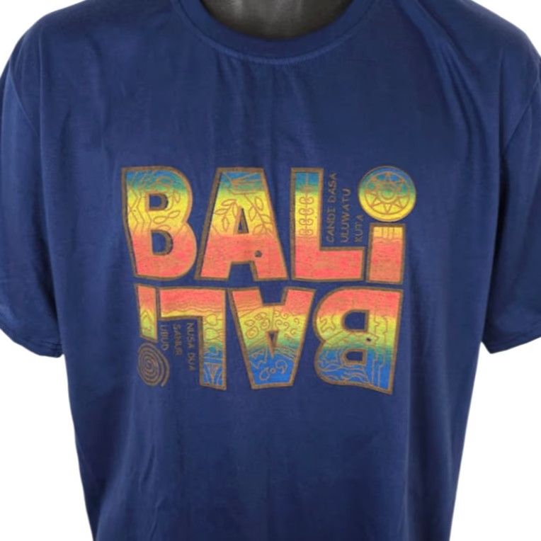 Vintage Bali T Shirt Mens Size Medium Blue Candi Dasa Uluwatu Travel Destination Tee Size US M / EU 48-50 / 2 - 2 Thumbnail