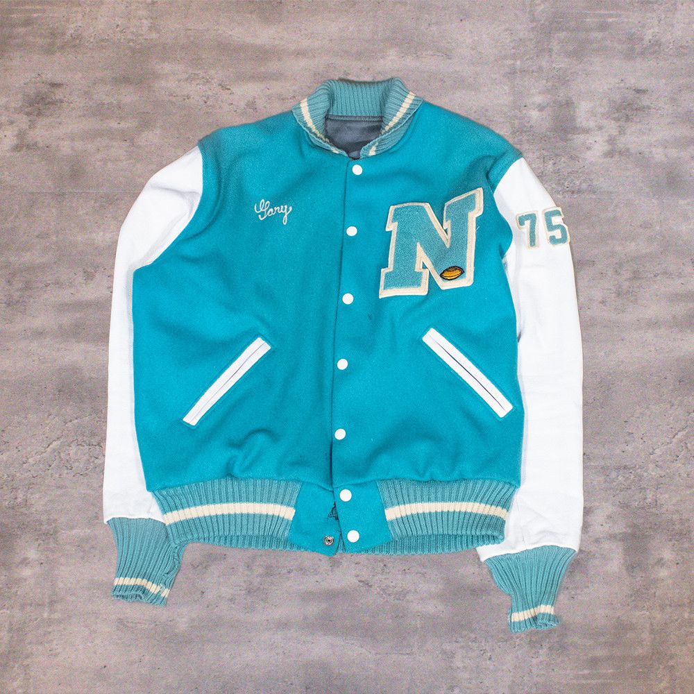 Vintage Vintage 1970’s Chainstitch Cowhide Leather Varsity Jacket Size US L / EU 52-54 / 3 - 1 Thumbnail
