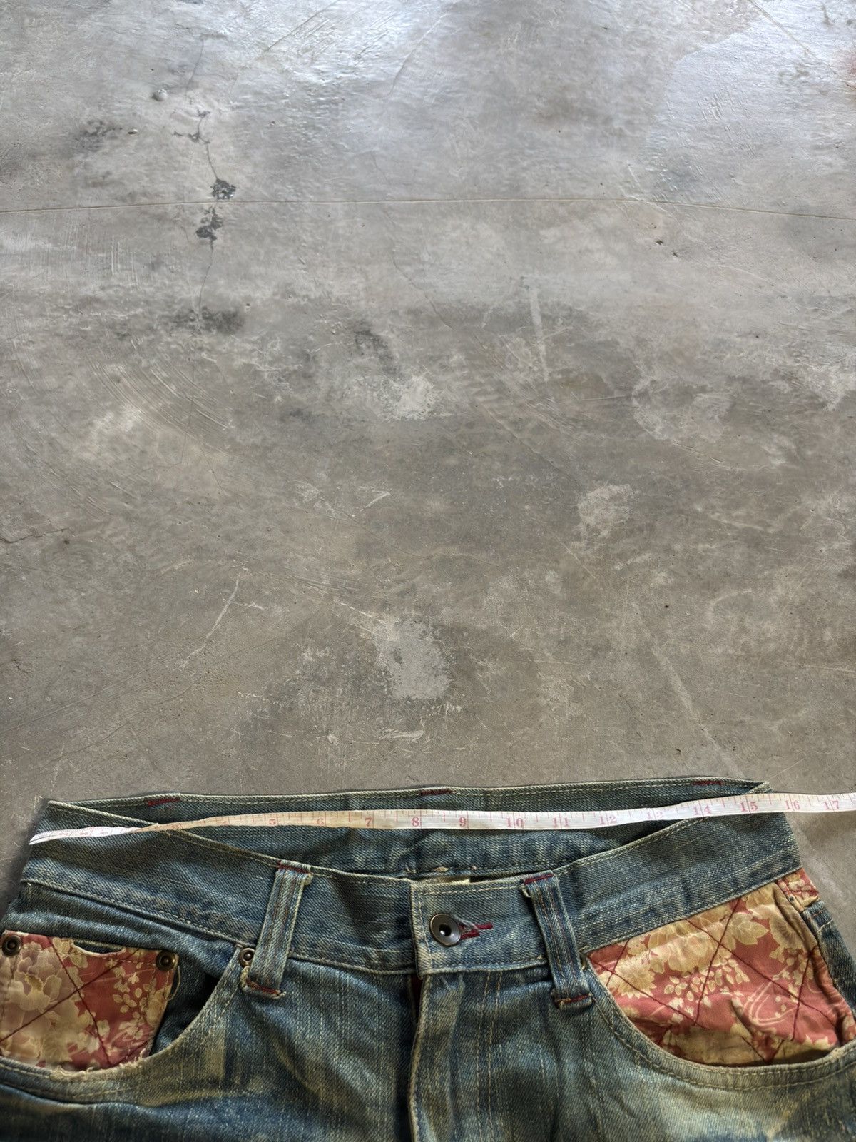 Hysteric Glamour × If Six Was Nine × Japanese Brand GUMU distressed japanese denim sakura sukajan sick mud wash Size US 31 - 19 Thumbnail