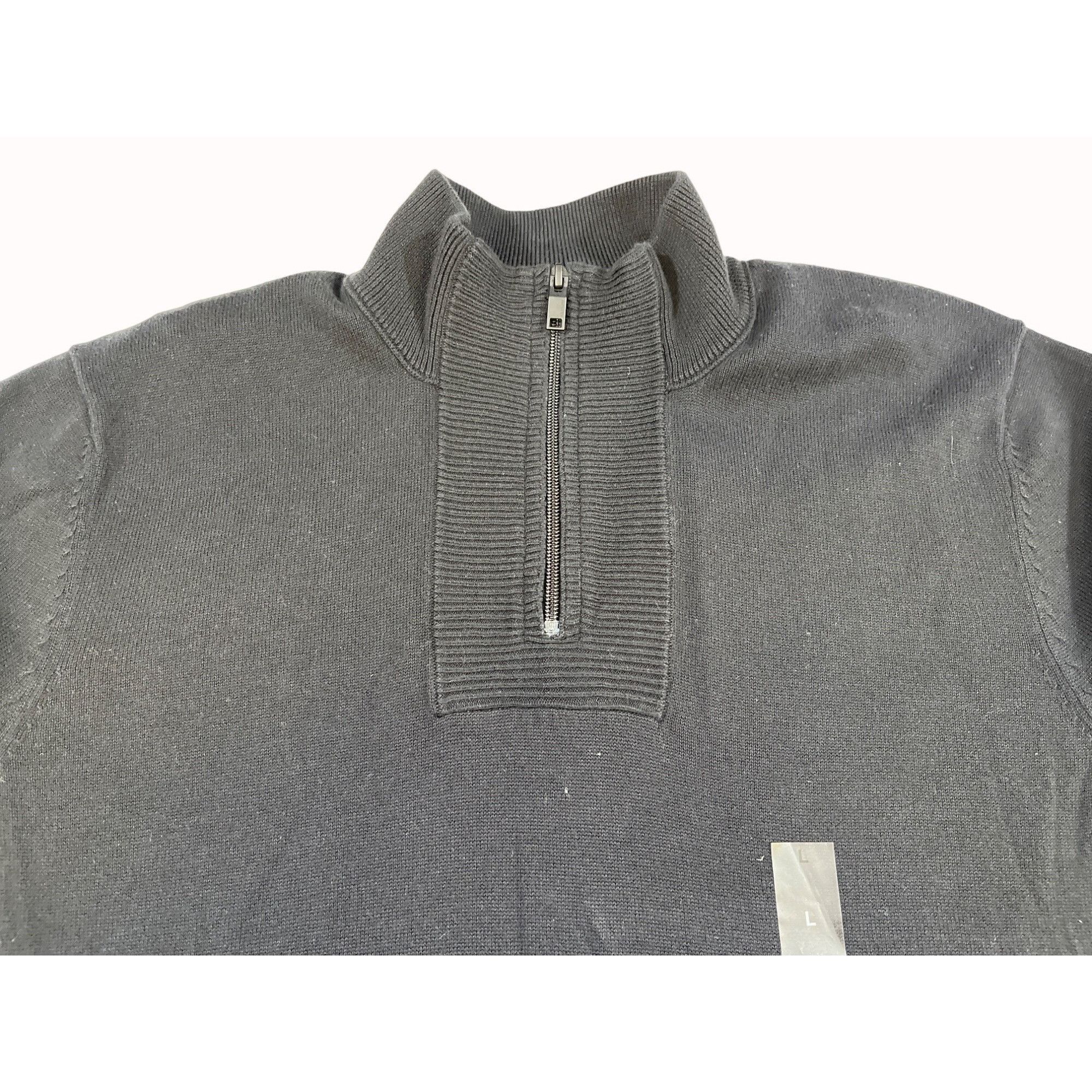Alfani Alfani Mens Black Pullover Quater Zip Sweatshirt Size L SKU Size US L / EU 52-54 / 3 - 3 Thumbnail