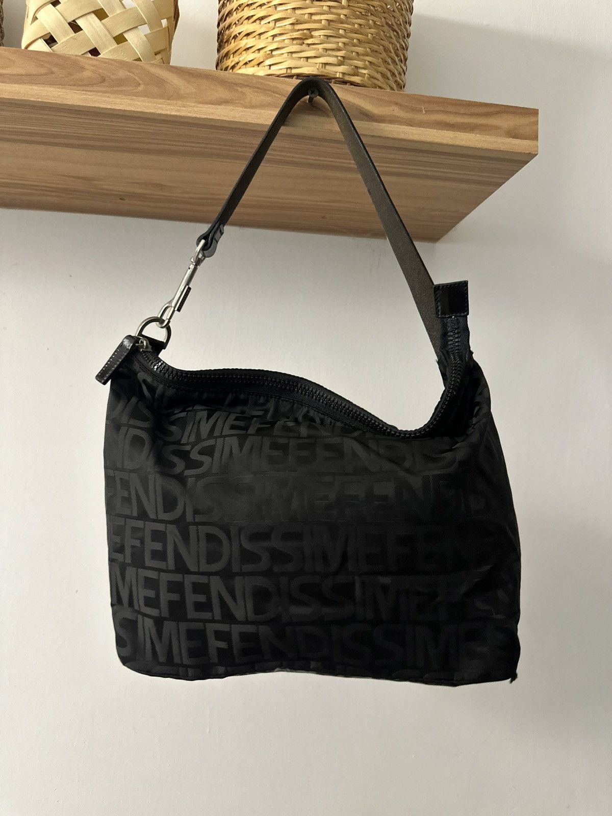 Fendi 1980 - Fendissime By Fendi Monogram Nylon & Leather Handbag Size ONE SIZE - 20 Thumbnail