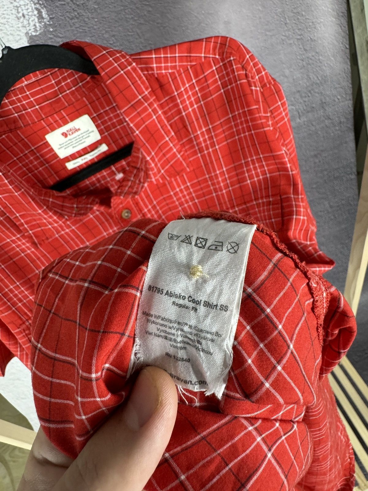 Fjallraven Fjallraven Abisko Cool Shirt SS Red checkered Size US XXL / EU 58 / 5 - 9 Thumbnail