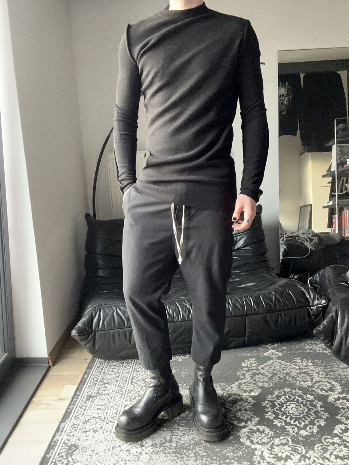 Rick Owens Rick Owens Drawstring Cropped Trousers Size US 30 / EU 46 - 4 Thumbnail
