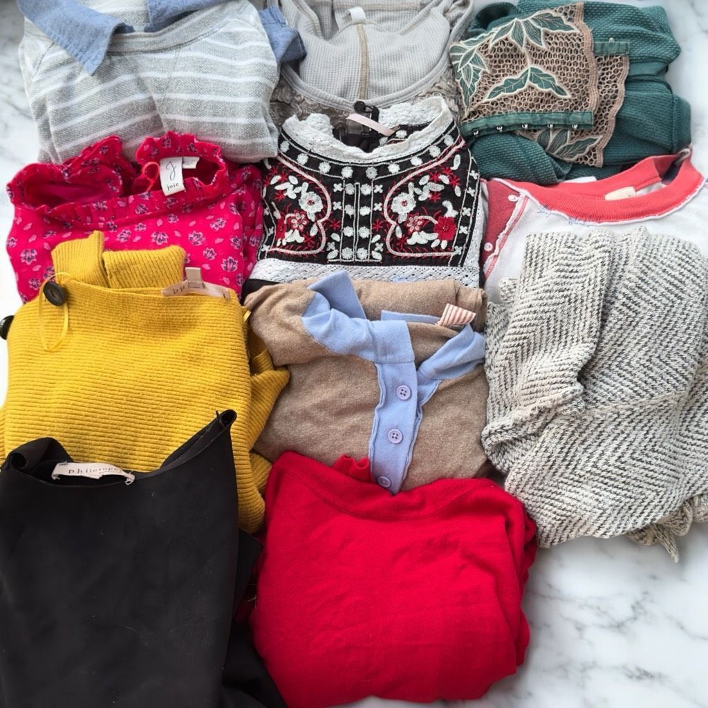 Free People FREE PEOPLE JOIE PHILOSOPHY RESELLER BOX 11 Piece Tops Sweater Non Mystery Box EUC Size ONE SIZE - 1 Thumbnail